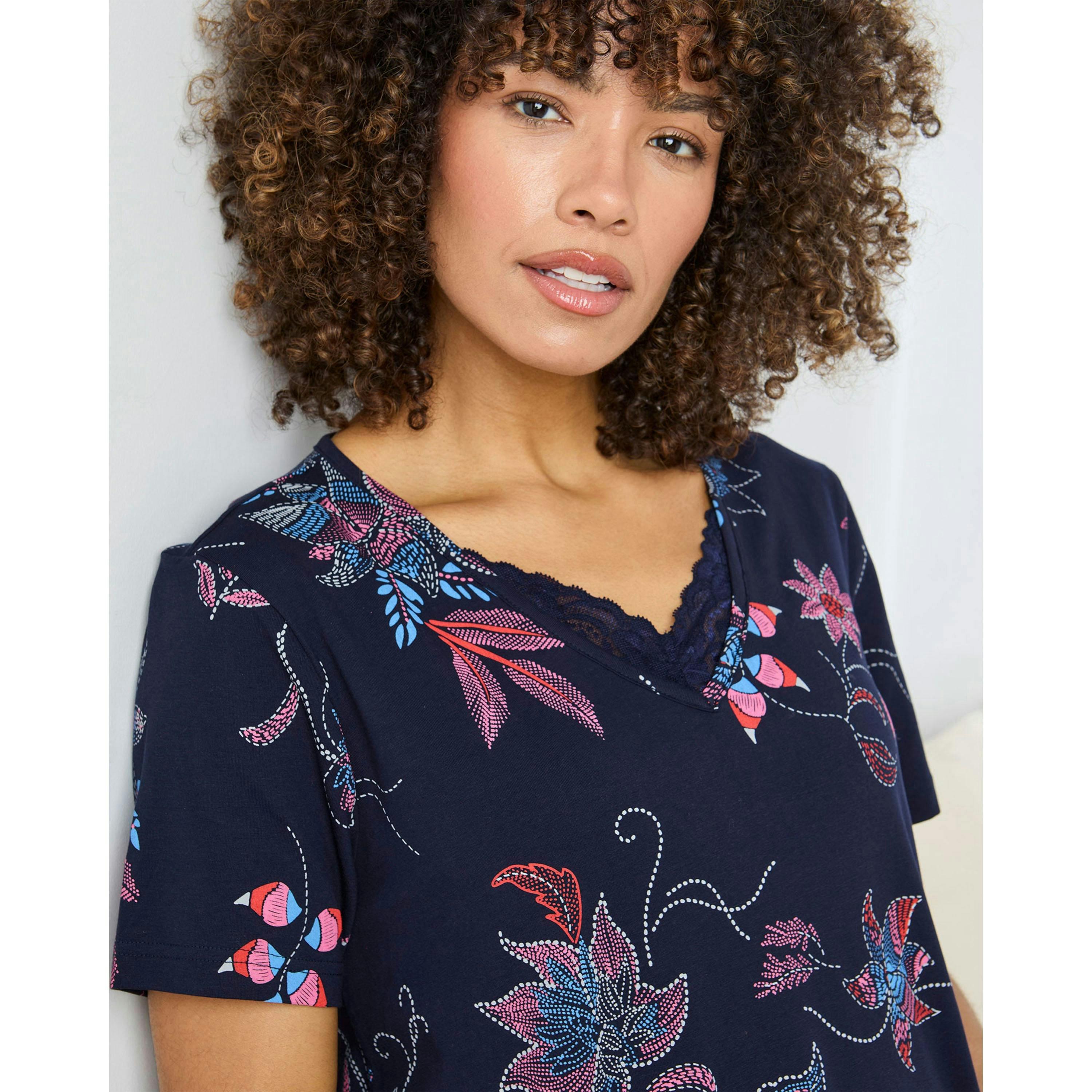 Cotton Traders Lace Trim Nightdress , view 4 of 4