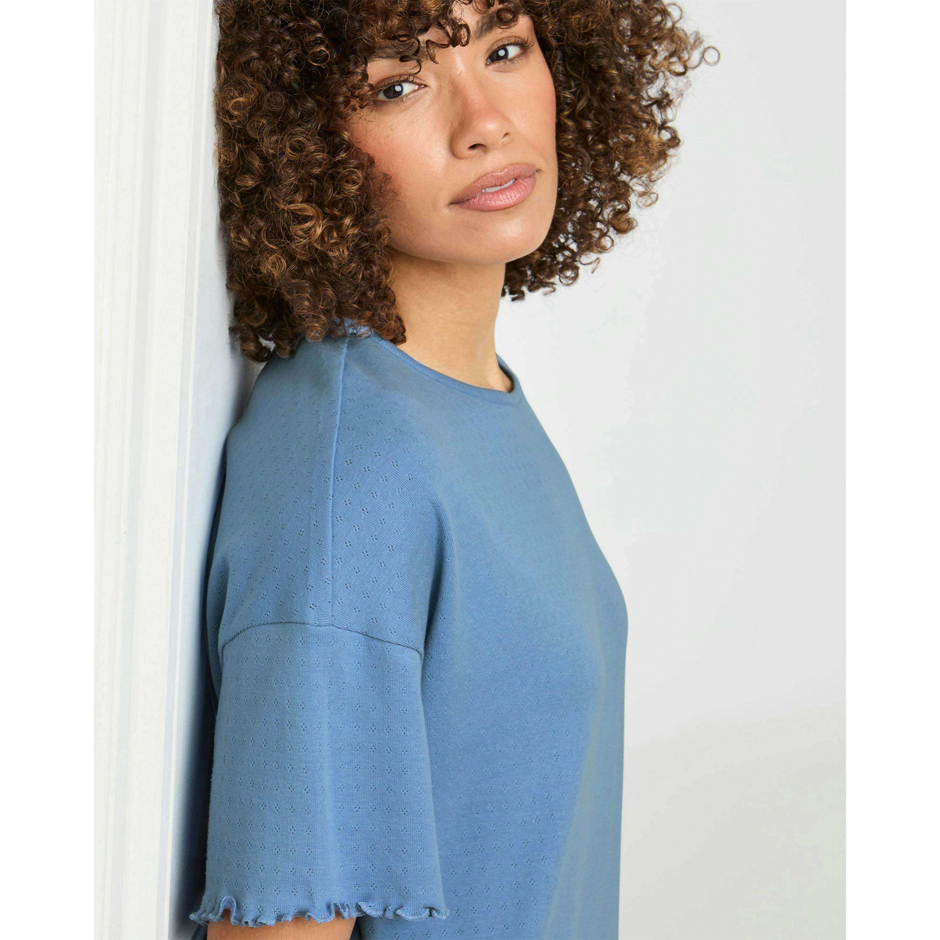 Cotton Traders 2 Pack Cotton Pointelle Tops , view 3 of 4