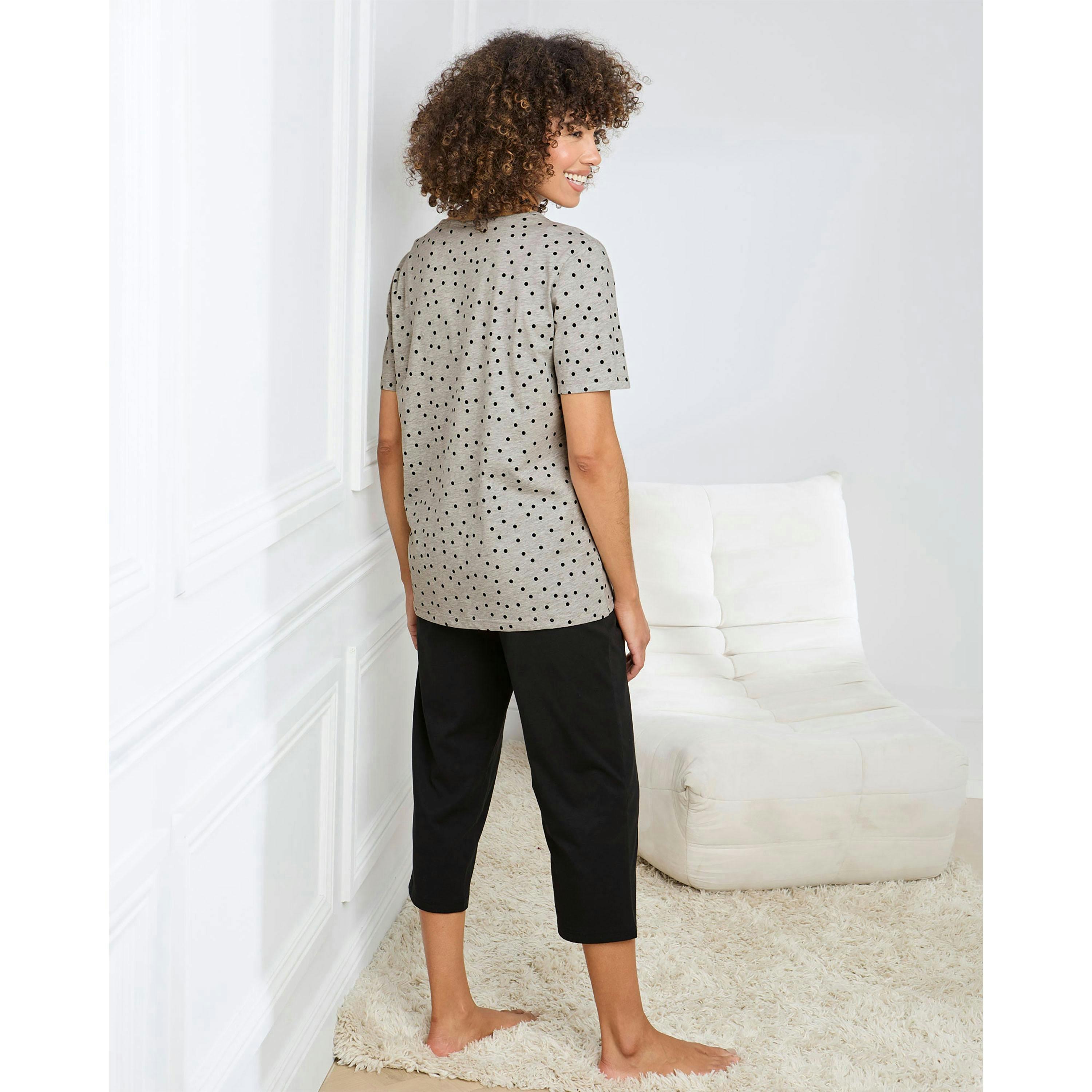 Cotton Traders Short Sleeve Cotton Cropped PJ Set , view 2 of 3