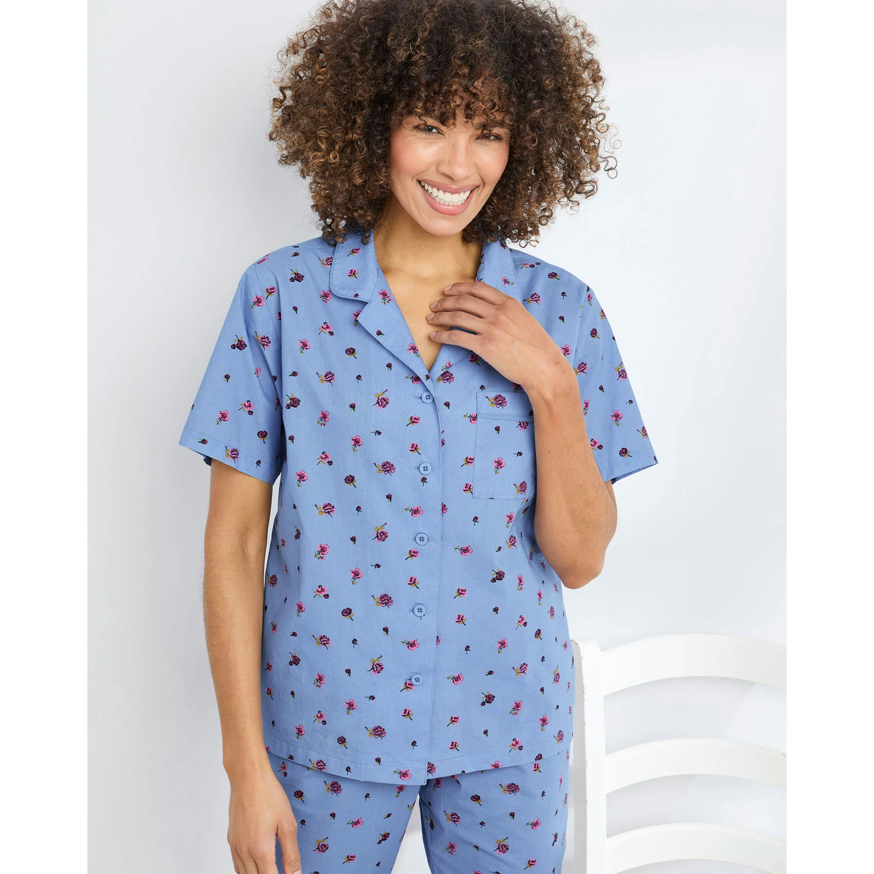 Cotton Traders Cotton Woven Cropped PJ Set , view 2 of 2