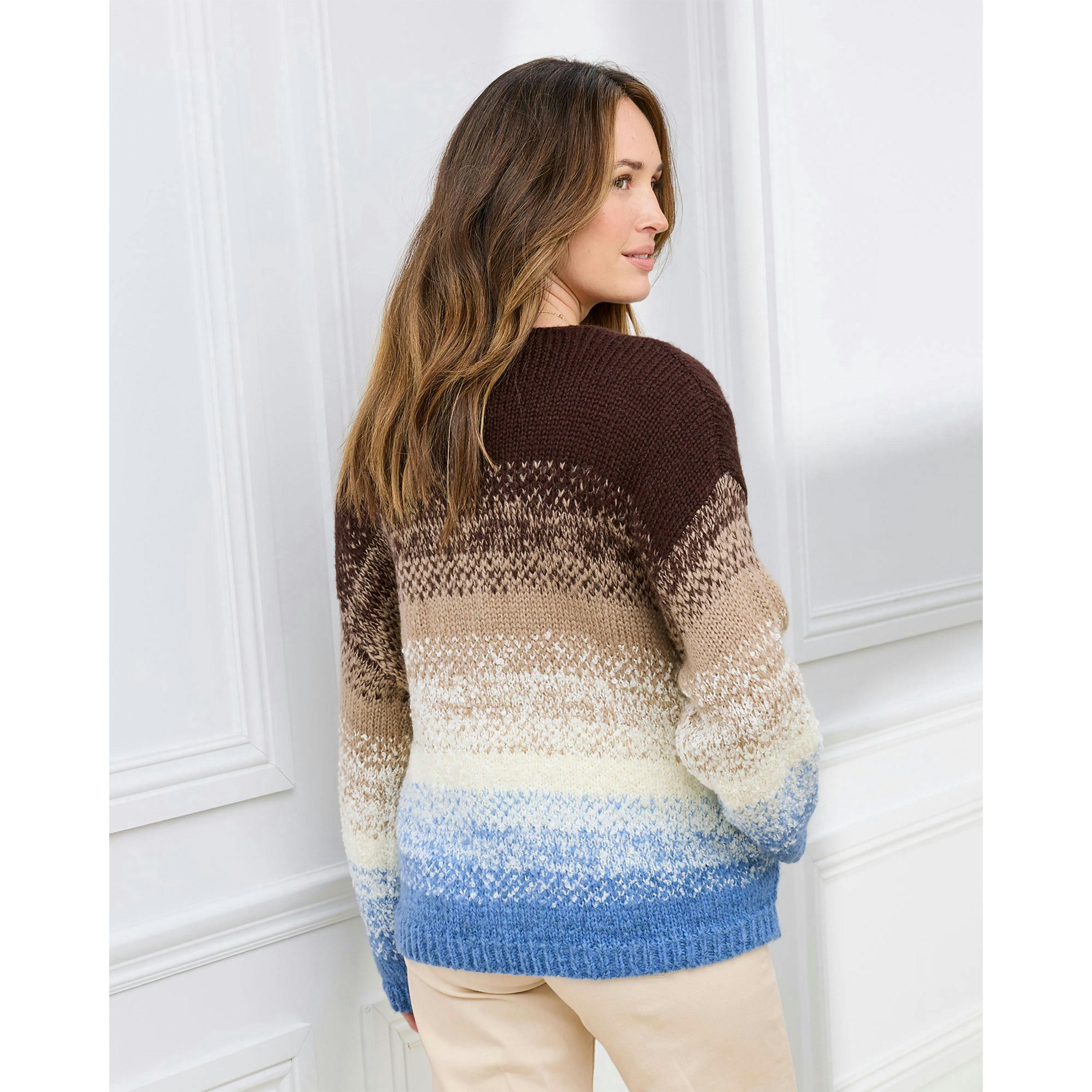 Cotton Traders Edge To Edge Stripe Cardigan , view 2 of 3