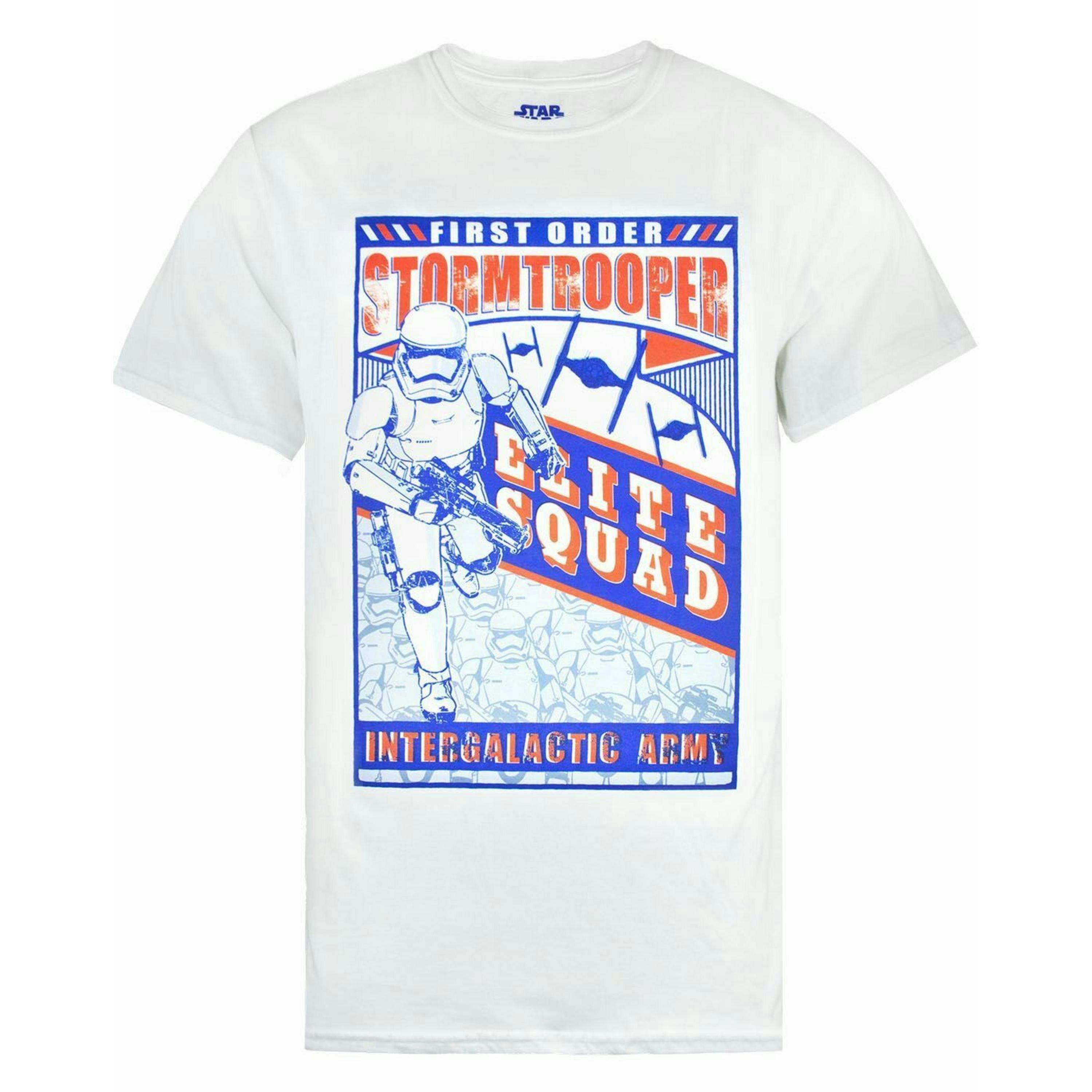 Star Wars Mens White Stormtrooper Short Sleeved T-Shirt by Vanilla Underground , view 1 of 1