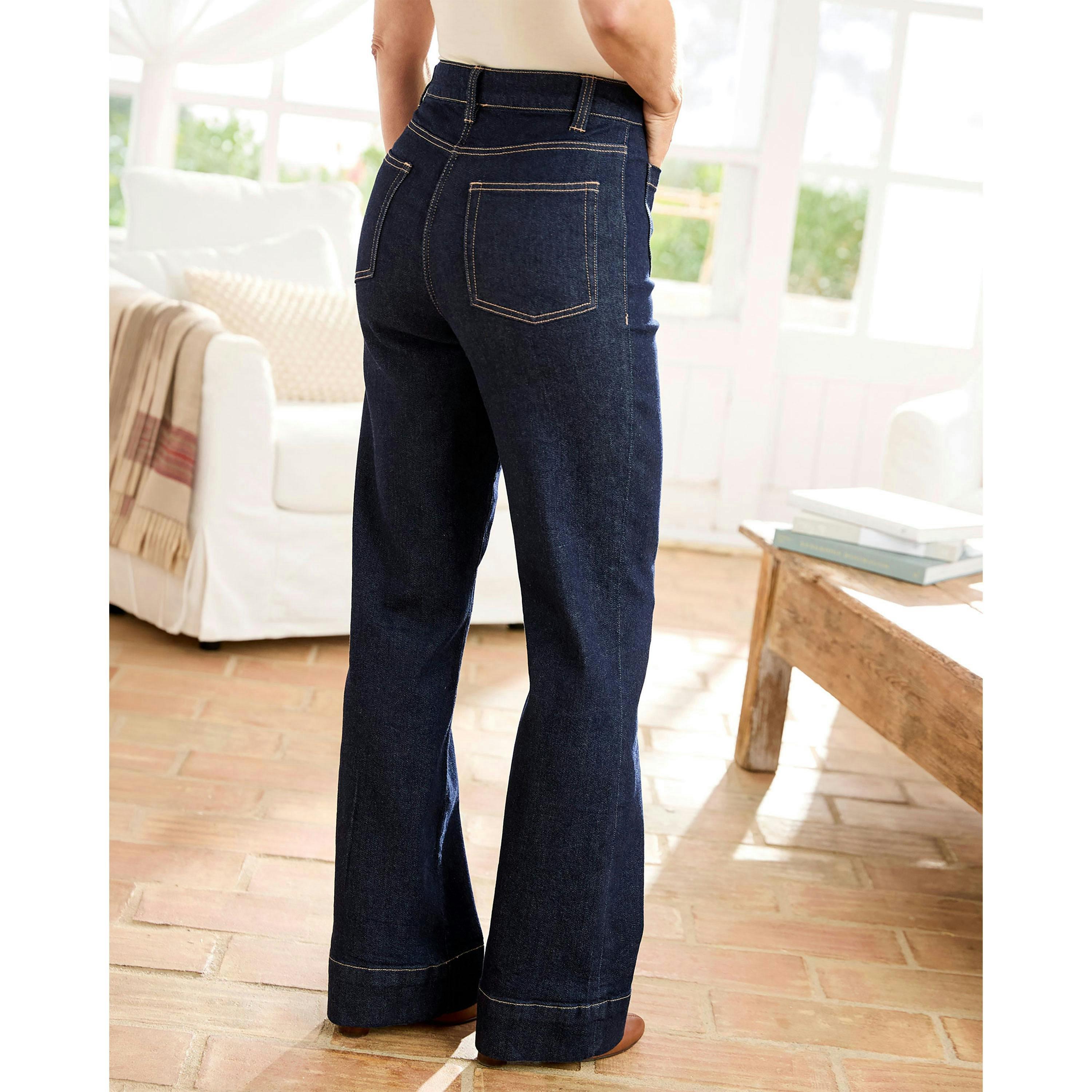 Cotton Traders Patch Pocket Flared Jeans , view 2 of 3