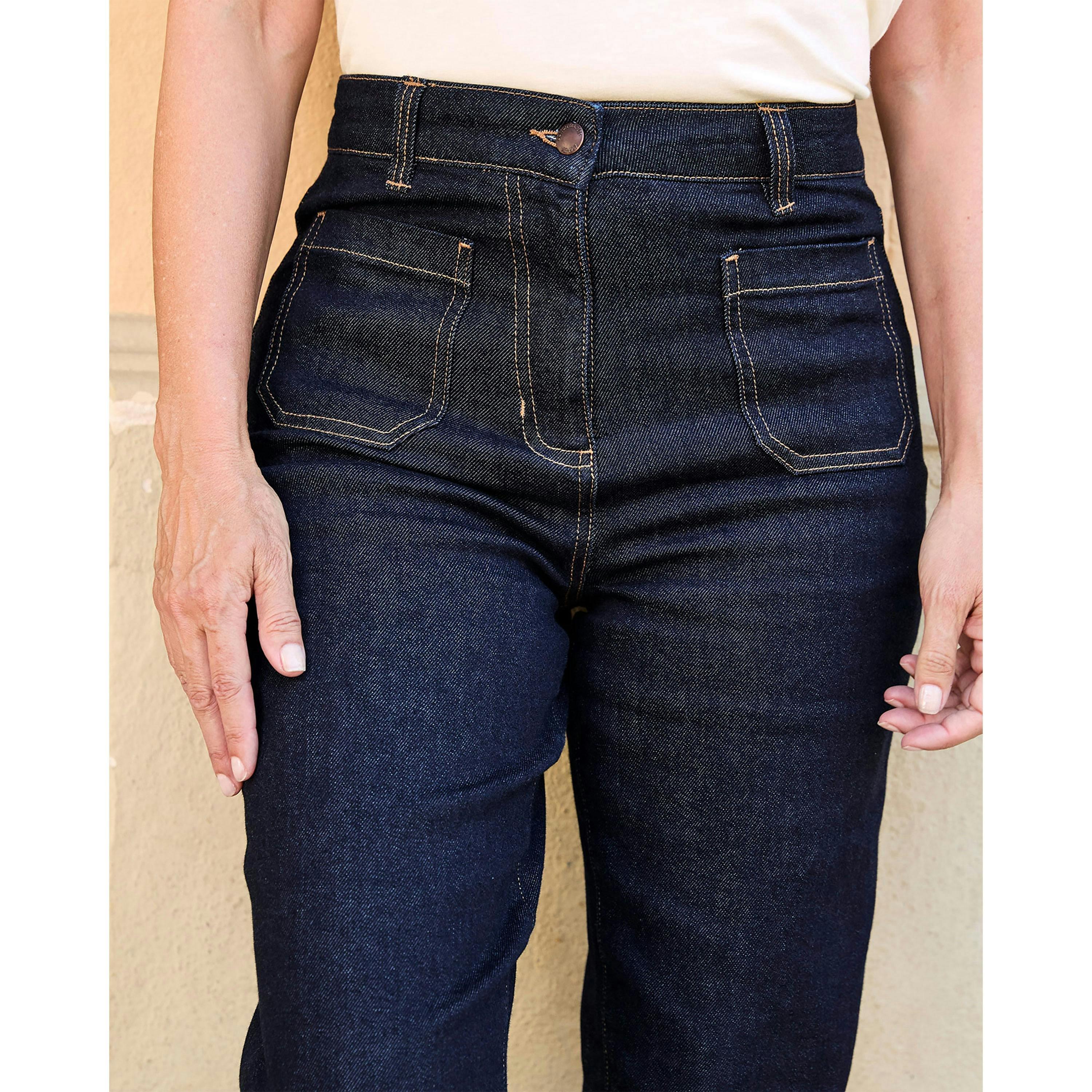 Cotton Traders Patch Pocket Flared Jeans , view 3 of 3
