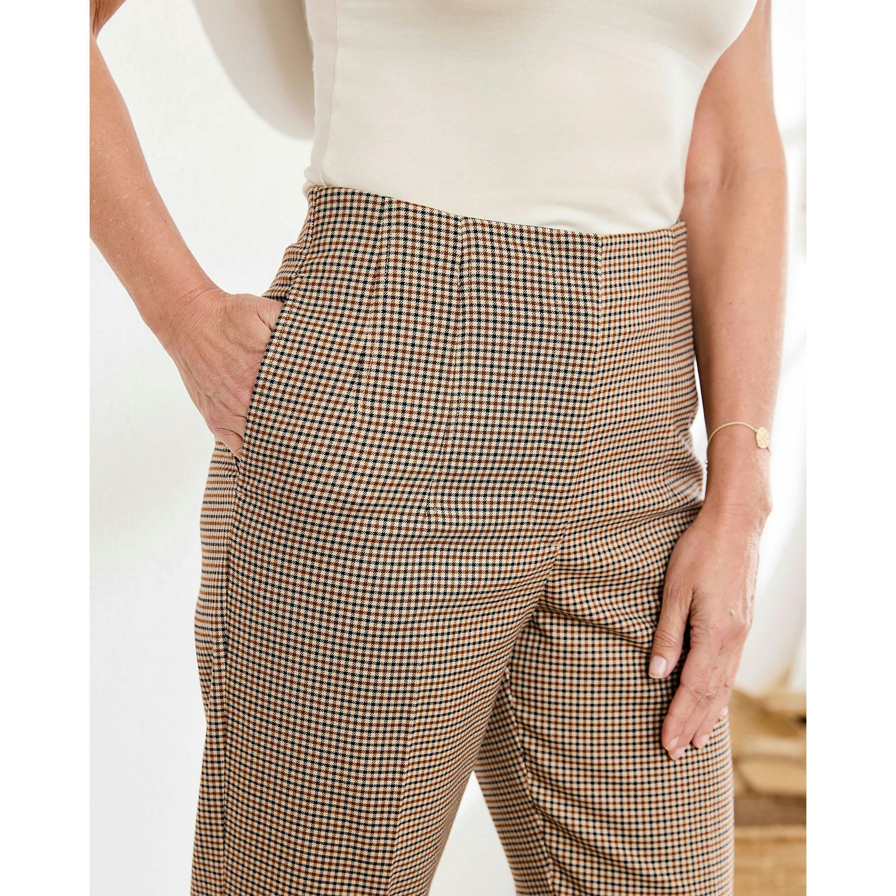 Cotton Traders Check Ankle Grazer Trousers , view 3 of 3