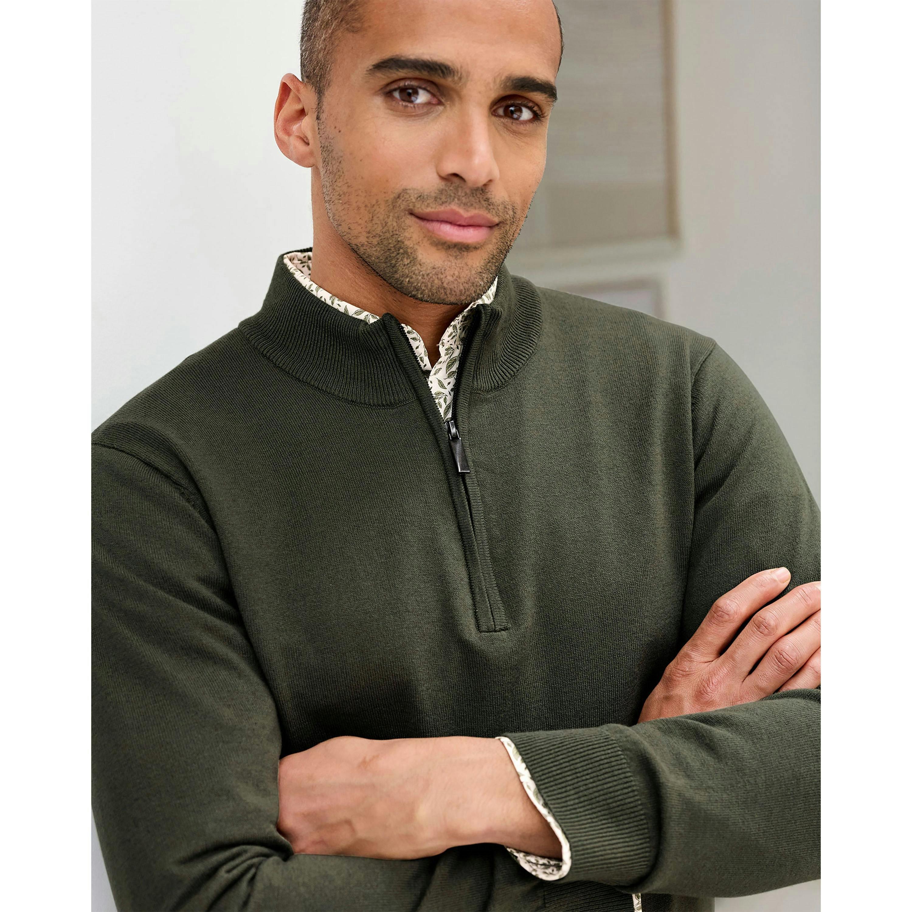 Cotton Traders Luxury Merino Half Zip Jumper , view 3 of 3
