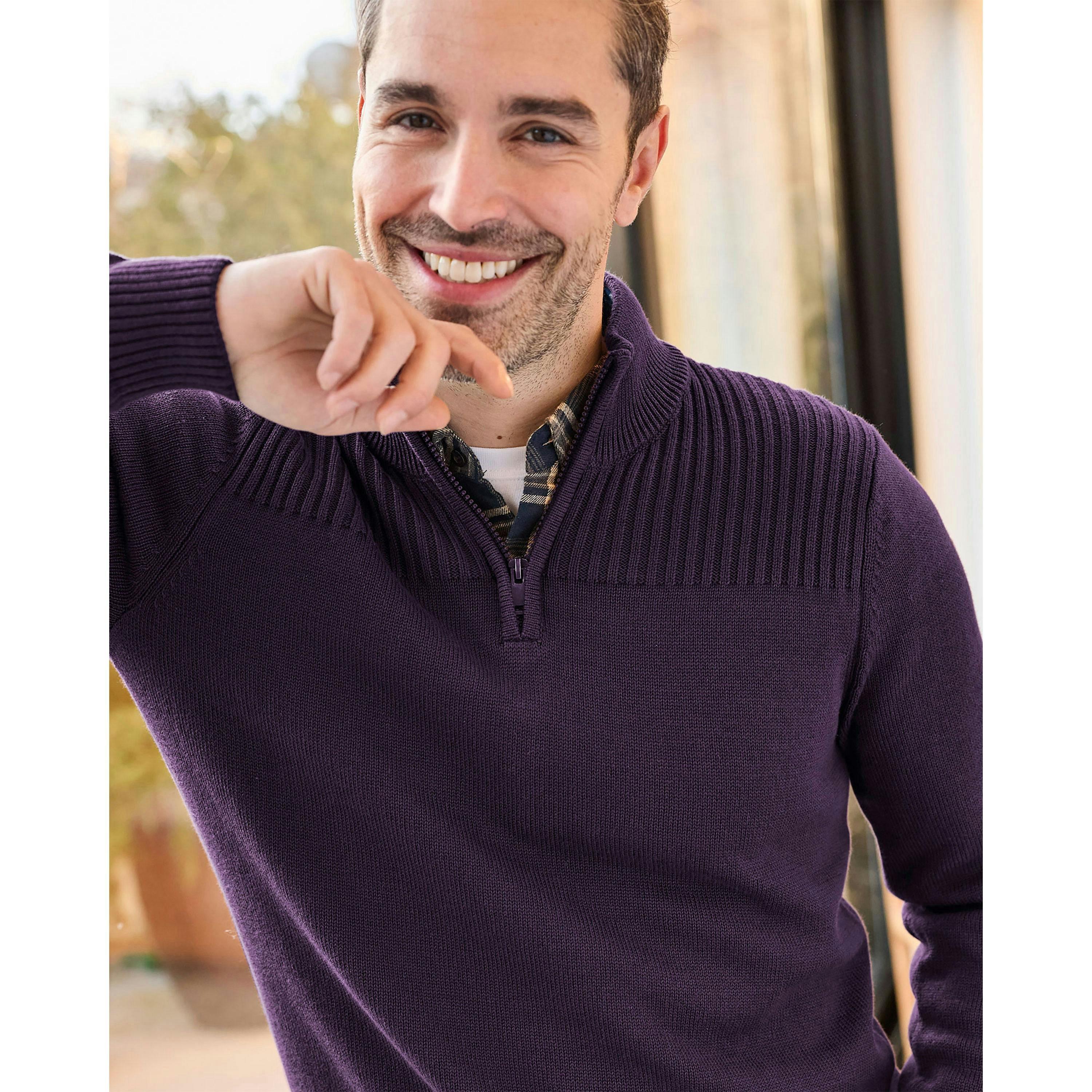 Cotton Traders Half Zip Mock Shirt Jumper , view 3 of 3