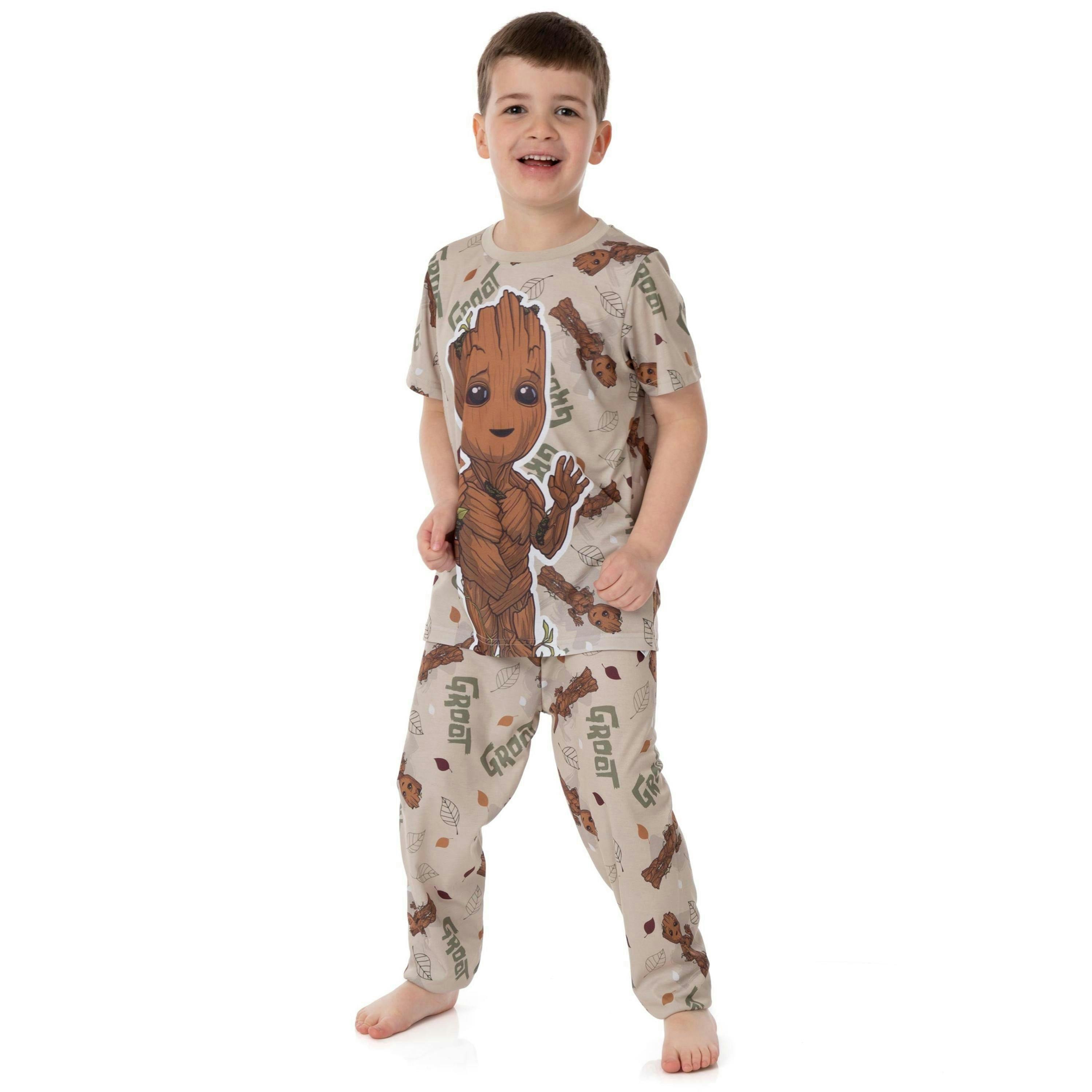 Marvel Groot Unisex KidsBrown Short Sleeve Long Leg Pyjama Set by Vanilla Underground , view 1 of 1