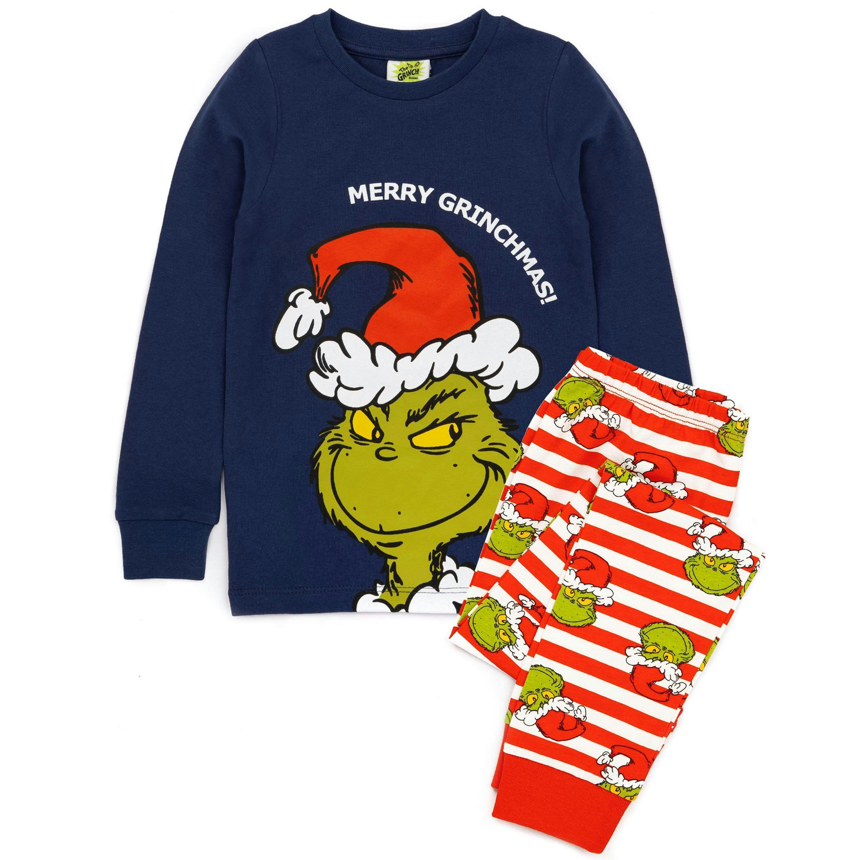 The Grinch Unisex Kids Blue Character Long Sleeve Long Leg Pyjama Set by Vanilla Underground , view 1 of 1