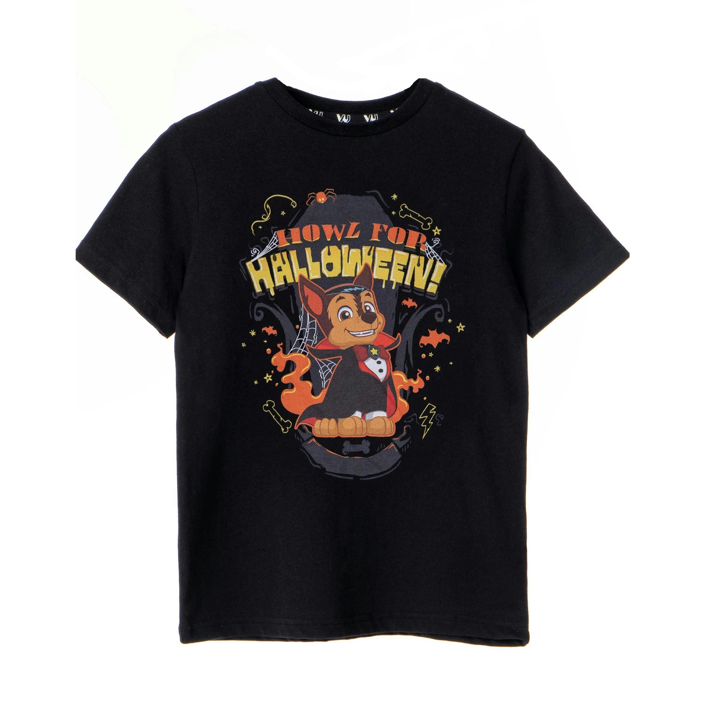 Paw Patrol Boys Black Howl For Halloween Short Sleeved T-Shirt by Vanilla Underground , view 1 of 1