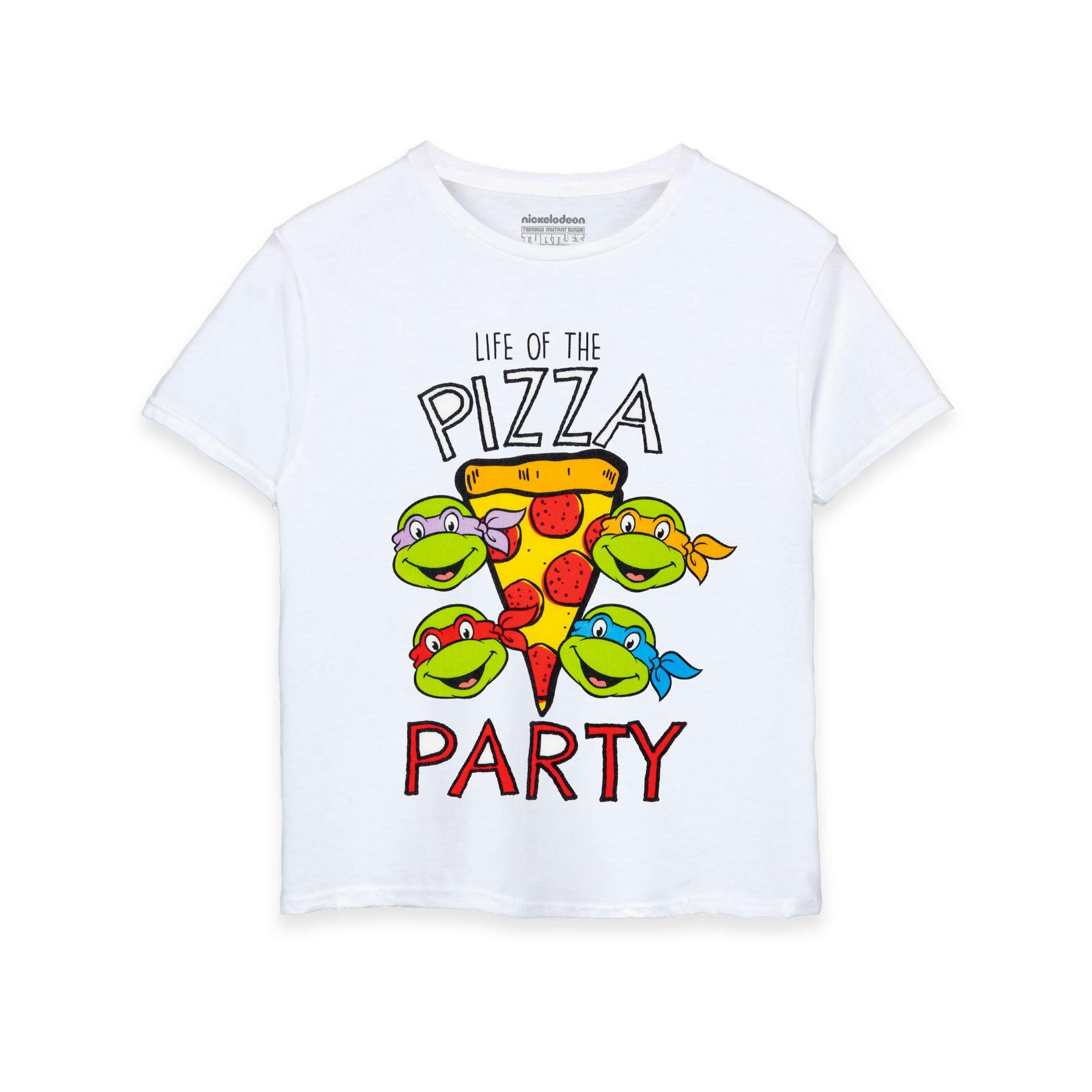 Teenage Mutant Ninja Turtles Boys White Life of the Pizza Party Short Sleeved T-Shirt by Vanilla Underground , view 1 of 1