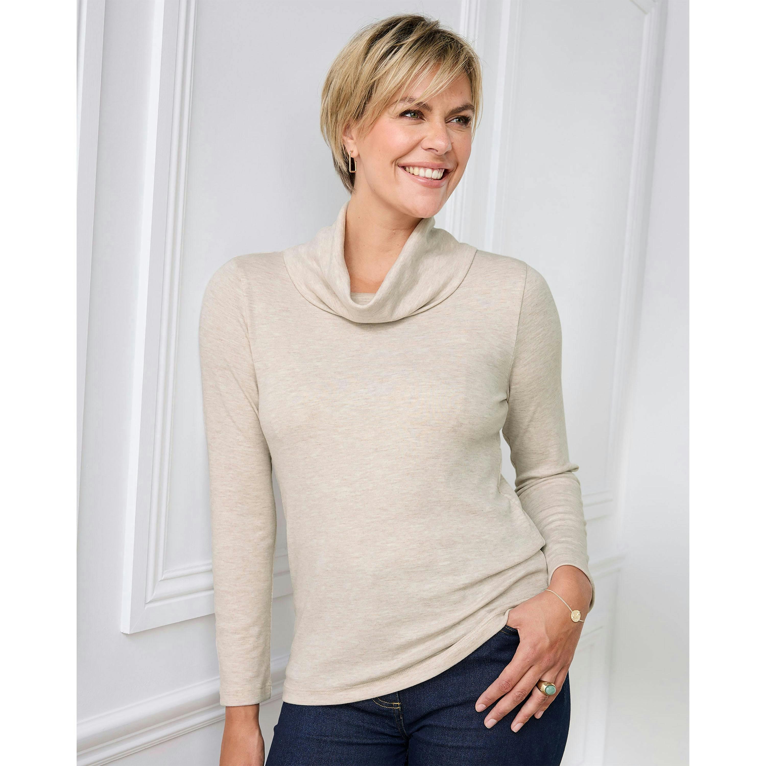 Cotton Traders Cosy Up Long Sleeve Cowl Neck Top , view 2 of 4