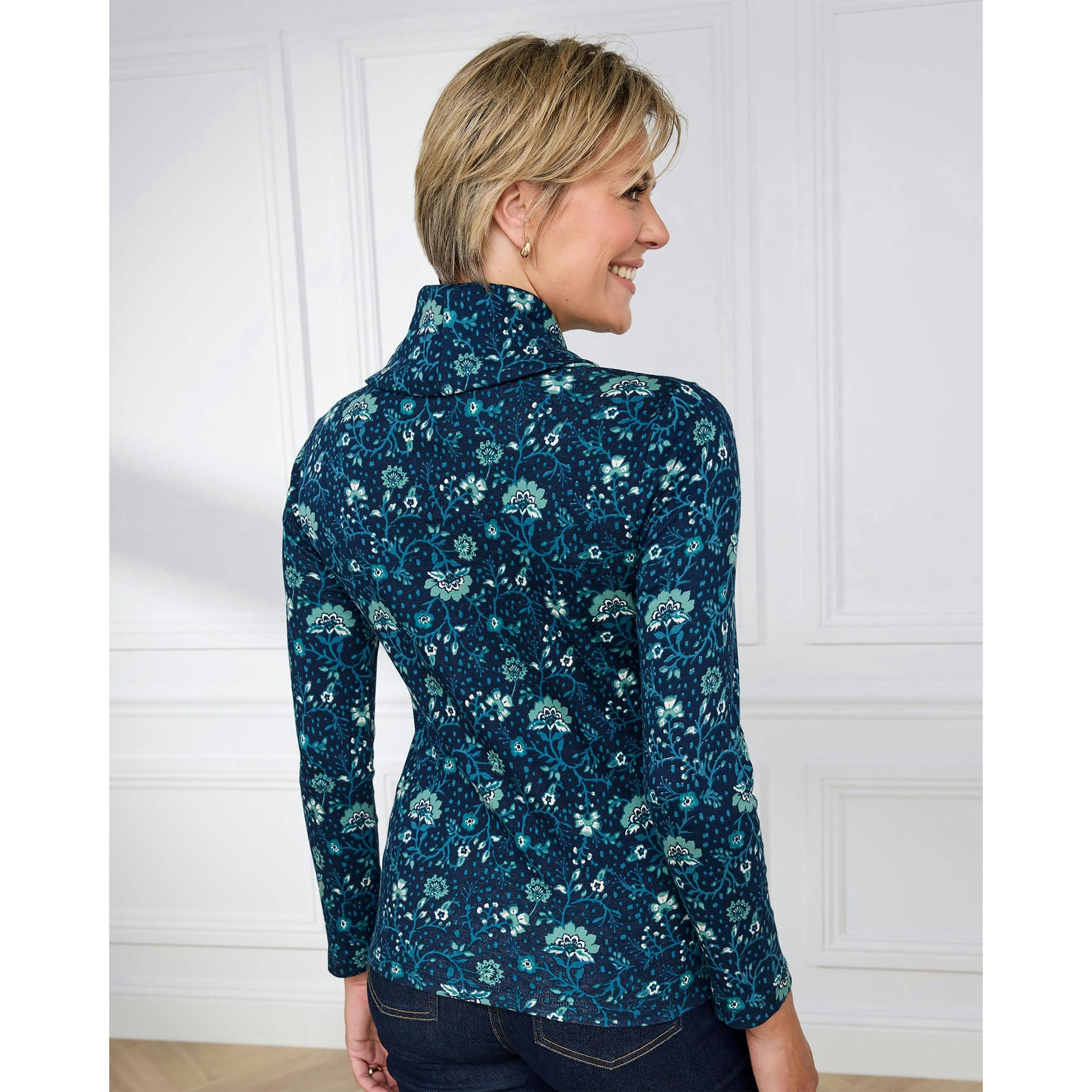 Cotton Traders Cosy Up Long Sleeve Print Cowl Neck Top , view 3 of 4