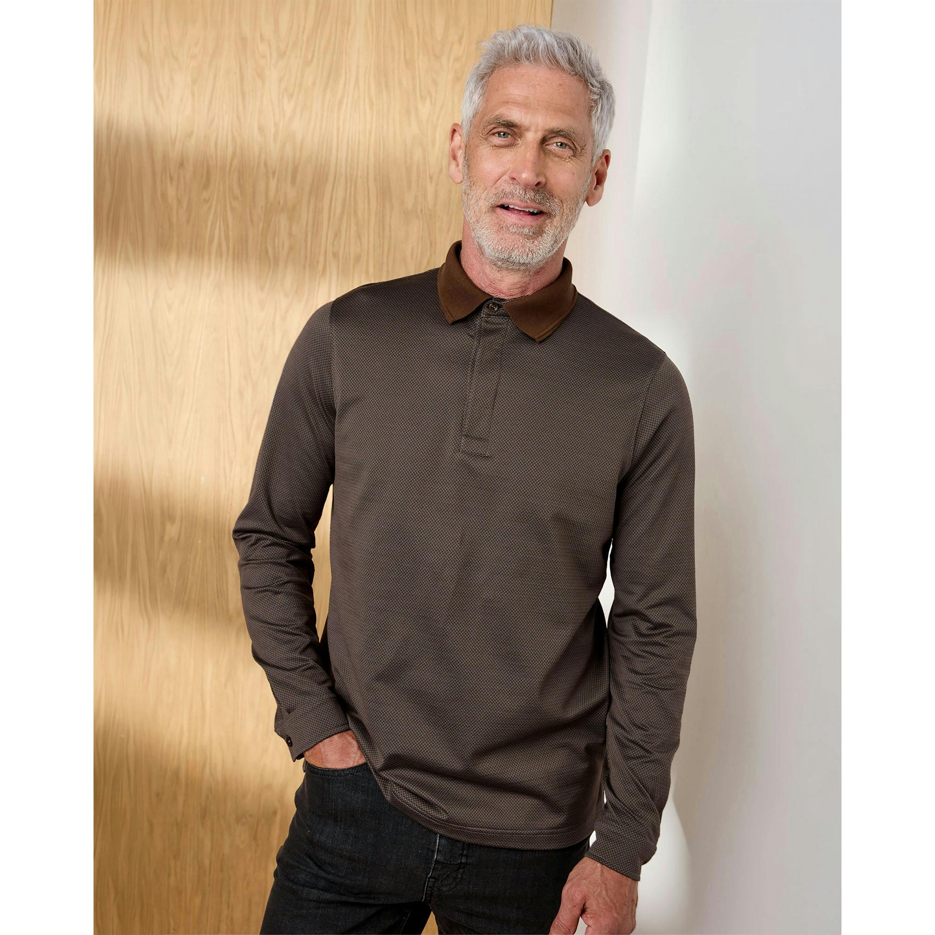 Cotton Traders Signature Long Sleeve Polo Shirt , view 2 of 4