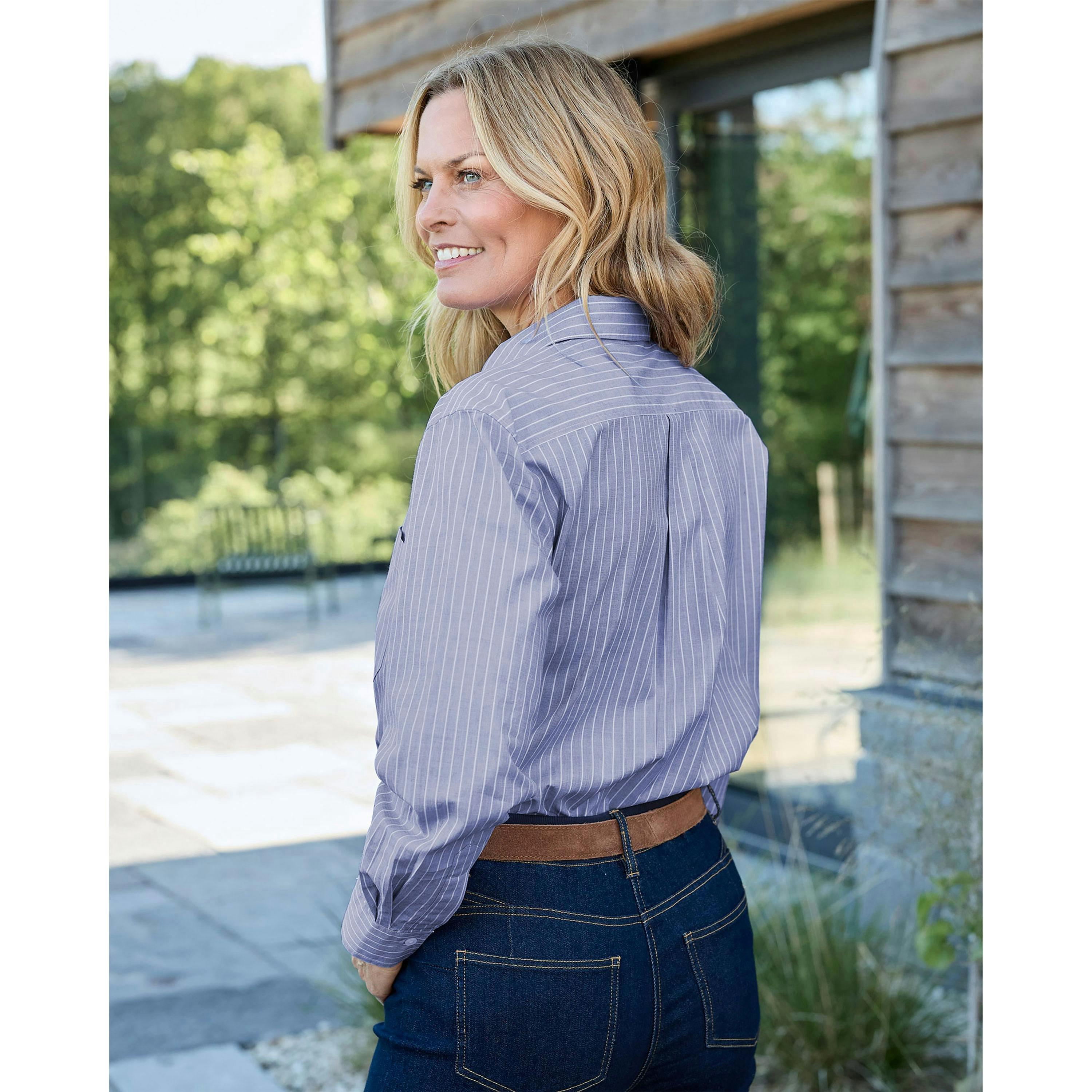 Cotton Traders Long Sleeve Stripe Cotton Shirt , view 3 of 4