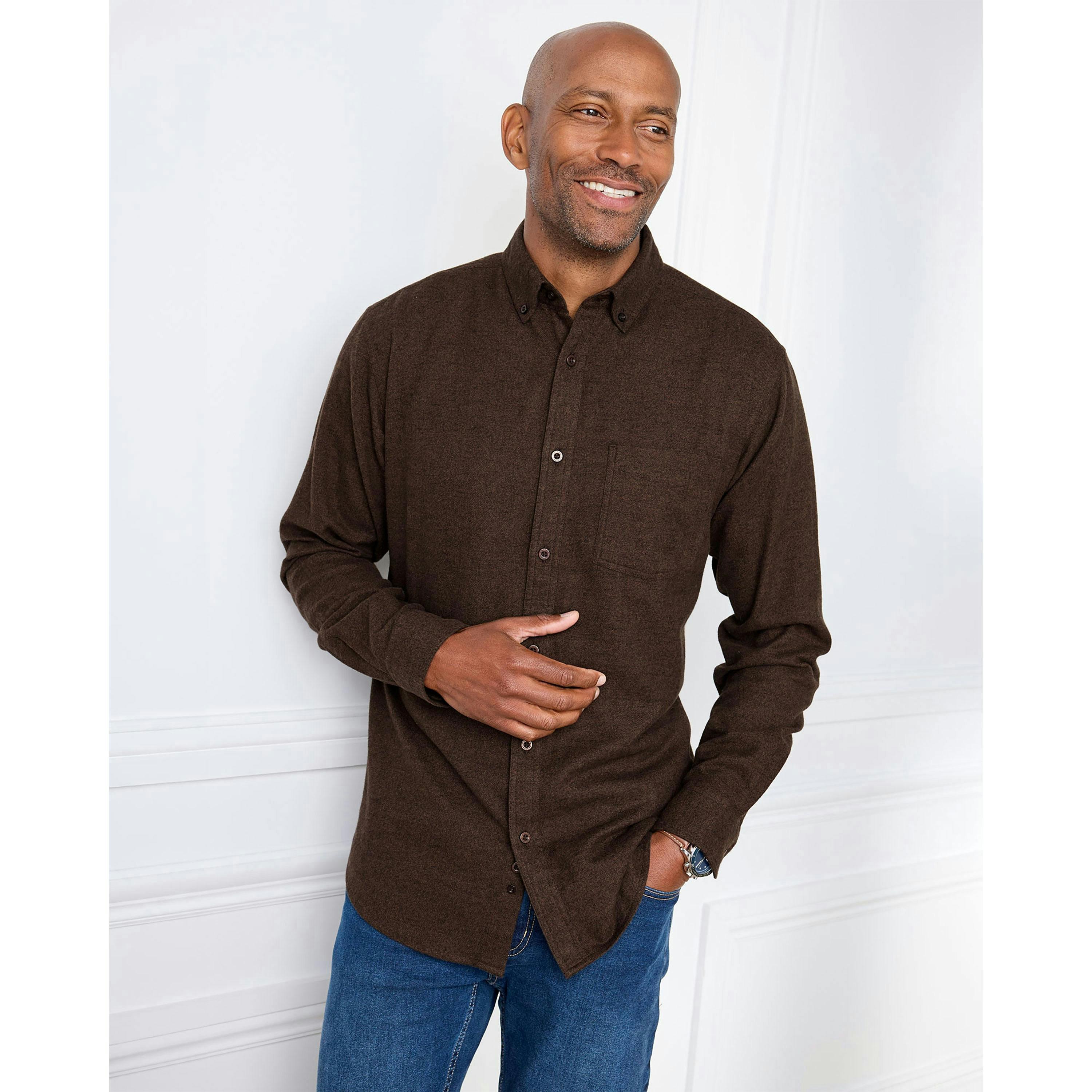 Cotton Traders Brushed Pure Cotton Flannel Shirt , view 2 of 4