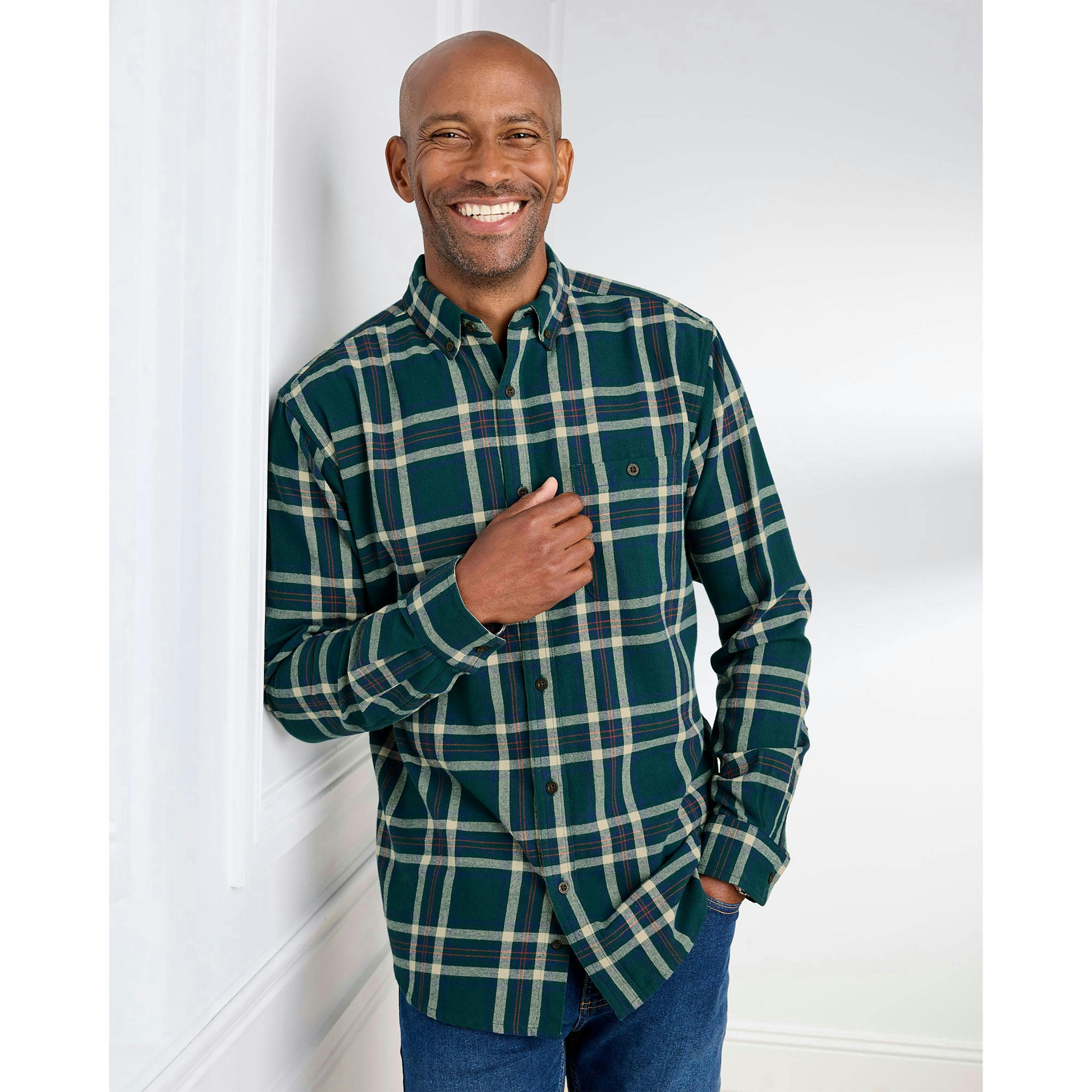 Cotton Traders Brushed Check Flannel Shirt , view 2 of 4