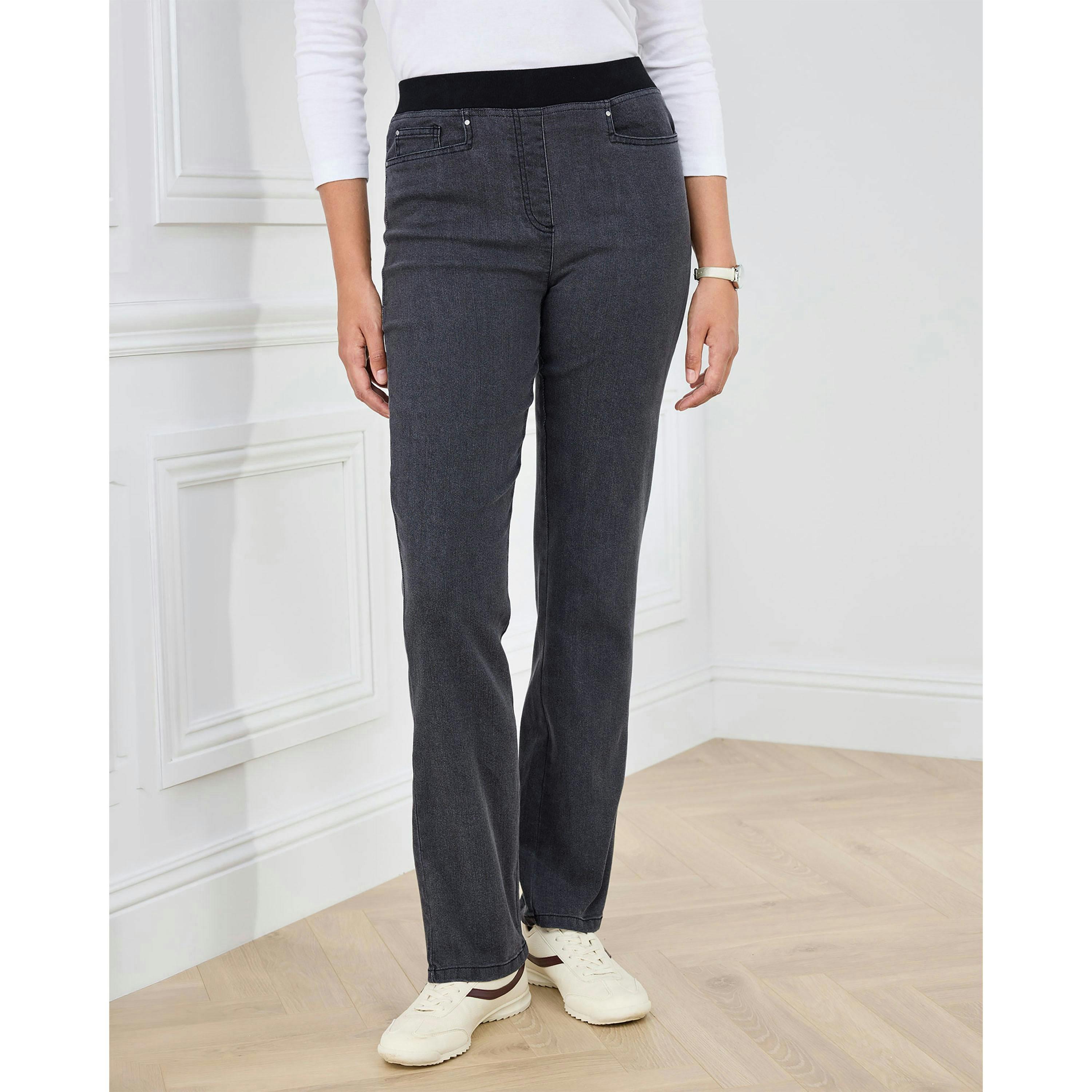 Cotton Traders Premium Pull On Straight Leg Jeans , view 2 of 4