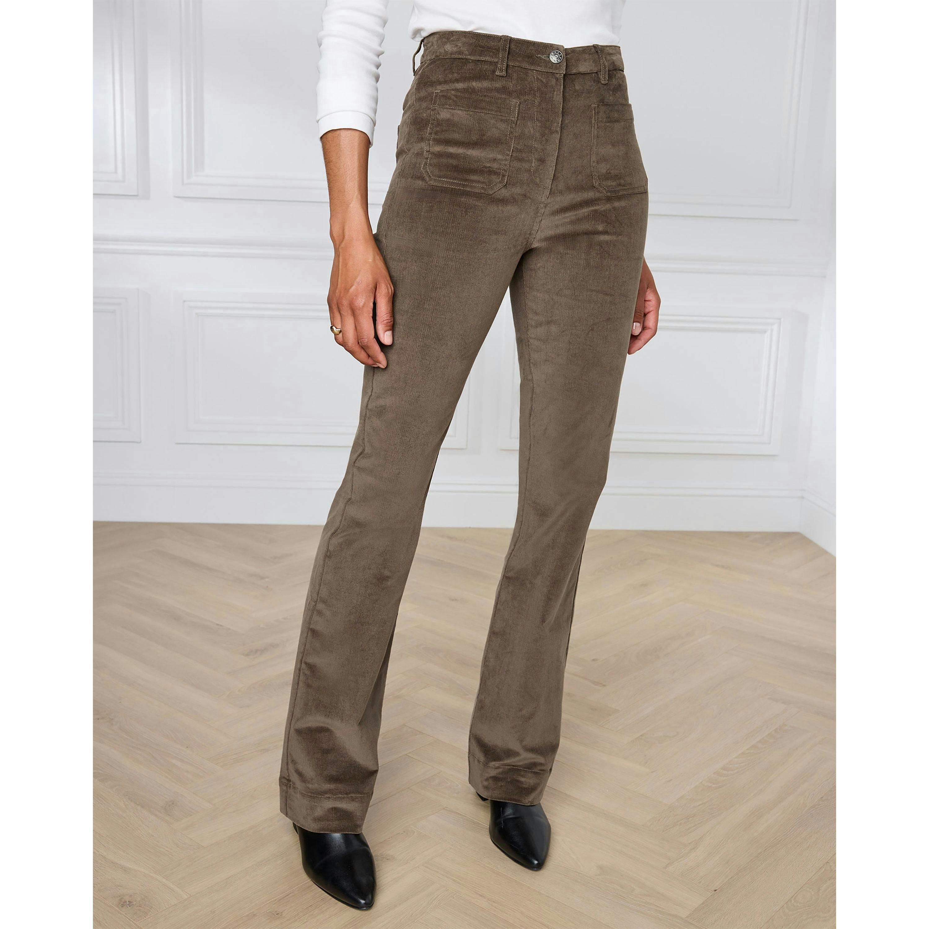 Cotton Traders Slim Flare Stretch Cord Trousers , view 2 of 4