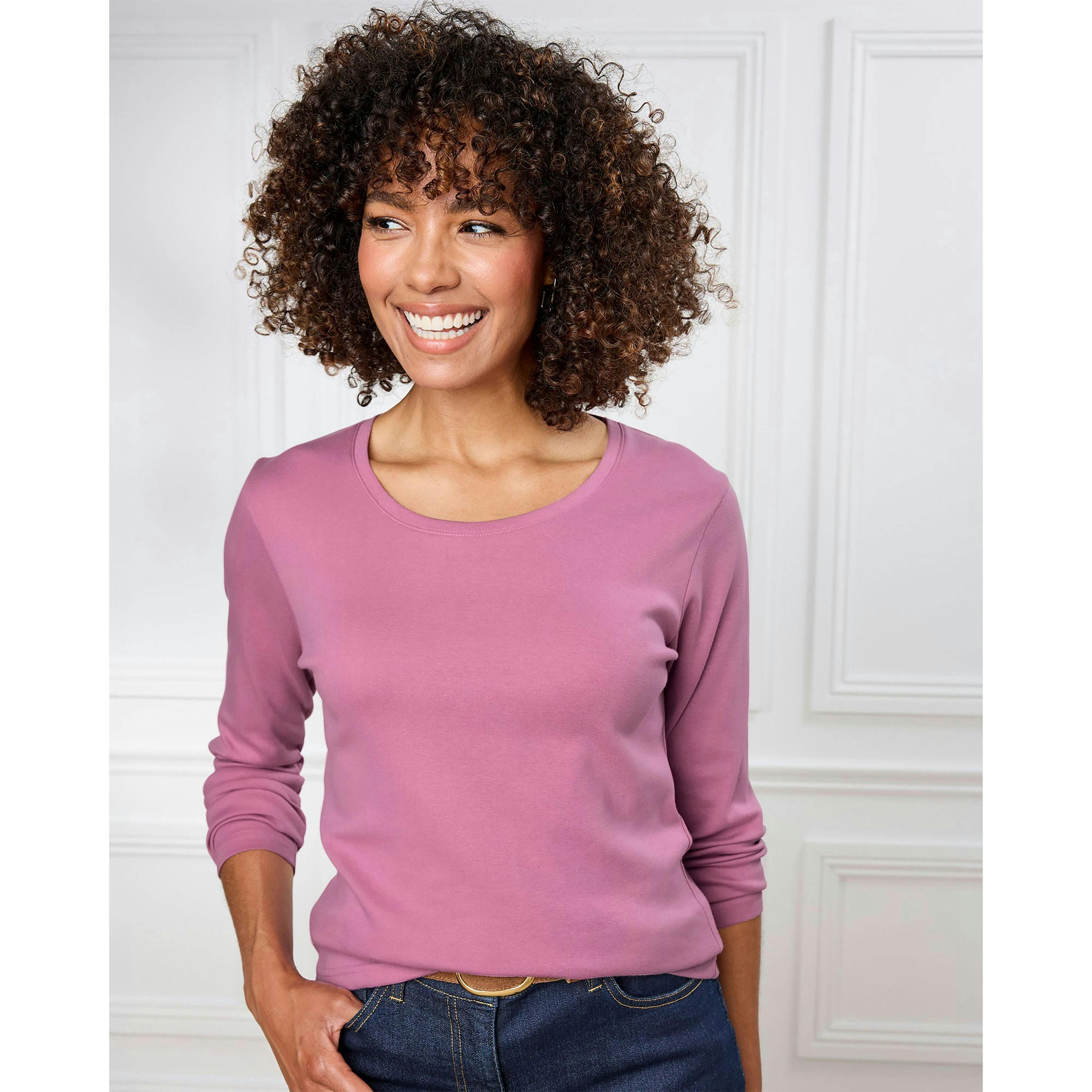 Cotton Traders Wrinkle Free Long Sleeve Scoop Neck Top , view 2 of 4