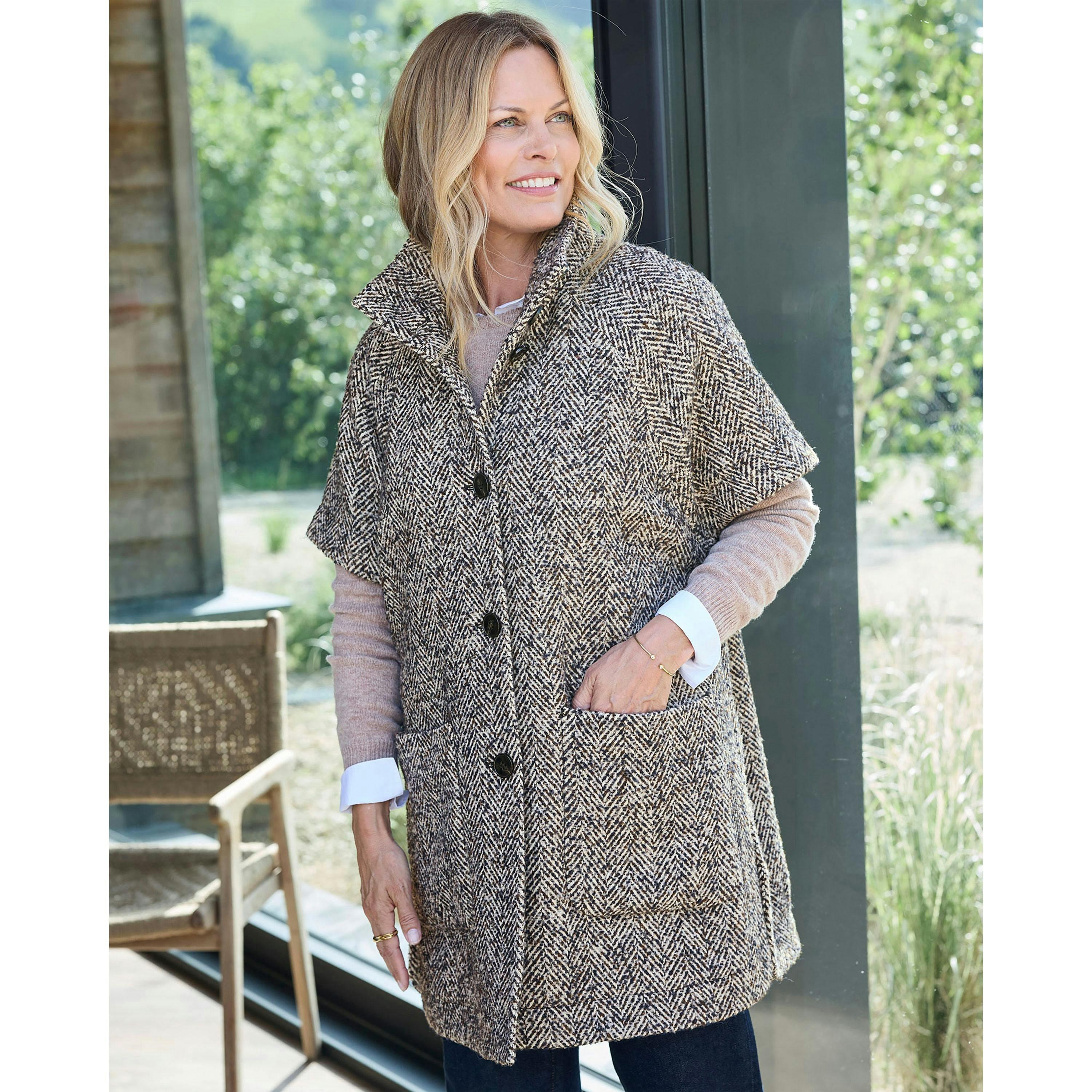 Cotton Traders Herringbone Cape , view 2 of 4