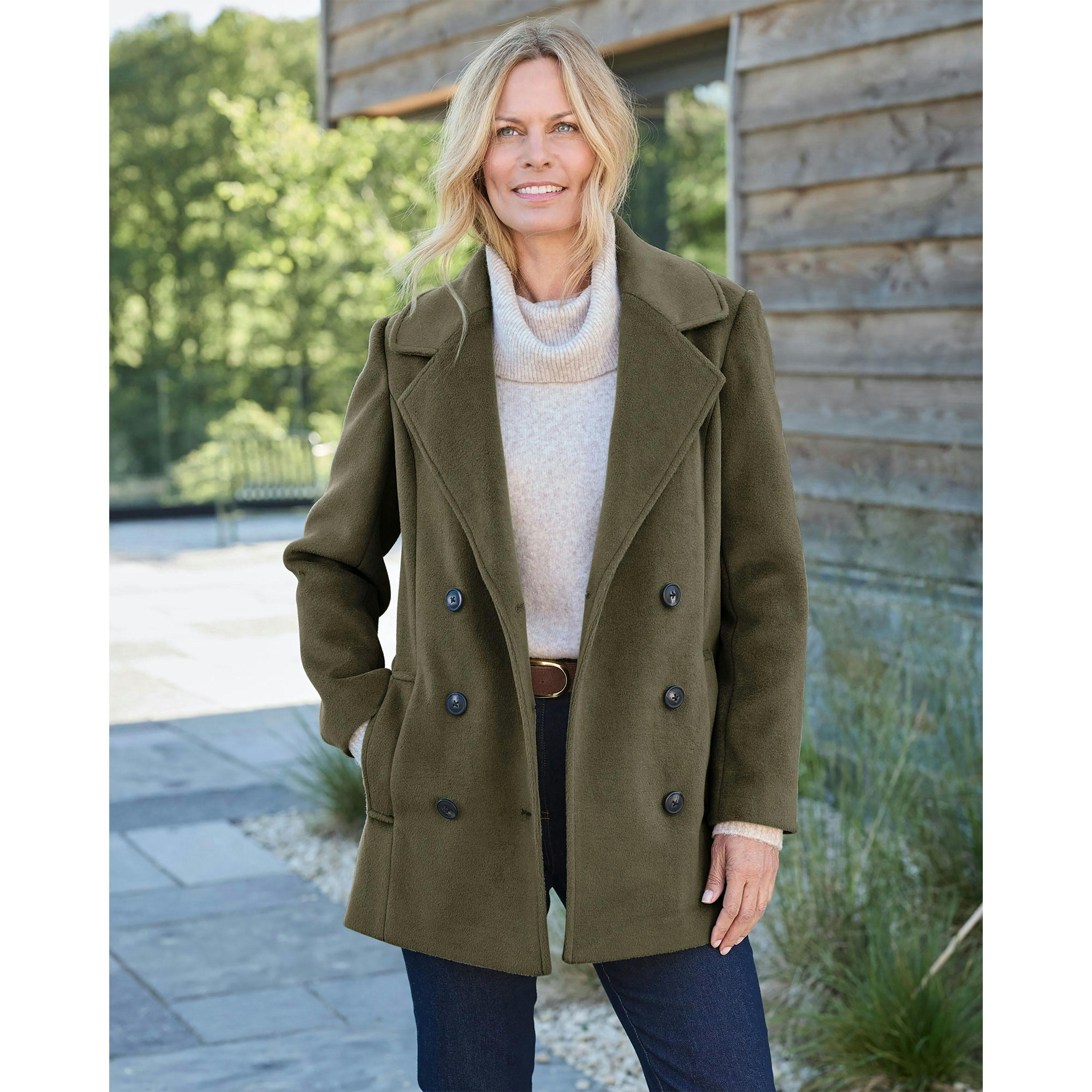 Cotton Traders Wool Look Pea Coat , view 2 of 4