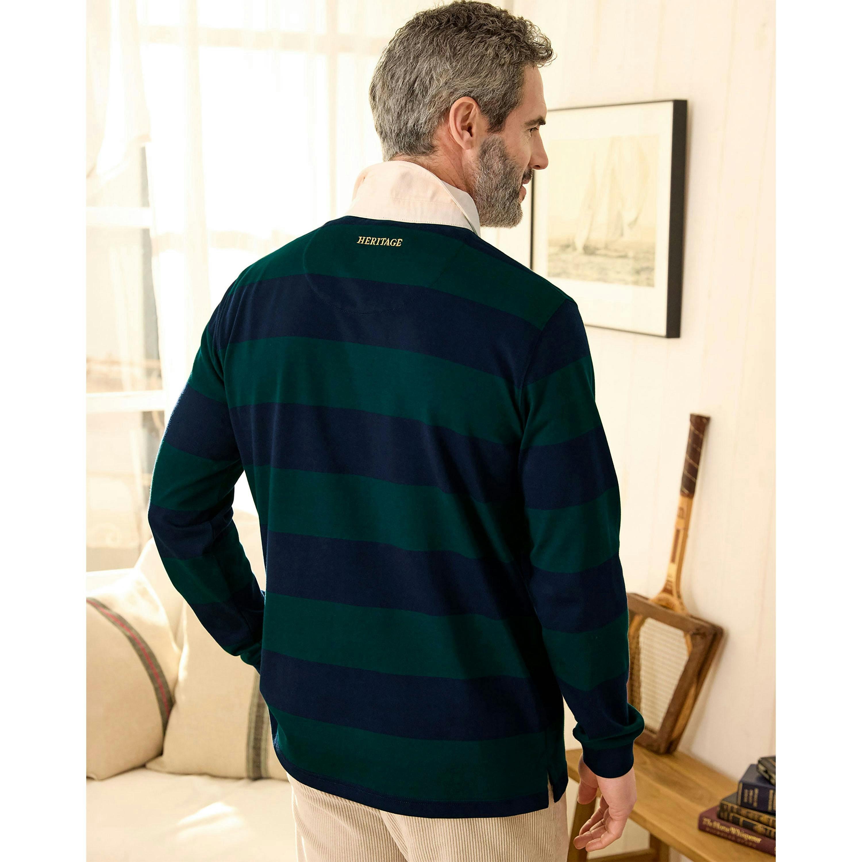 Cotton Traders Heritage Hooped Rugby Shirt , view 3 of 4