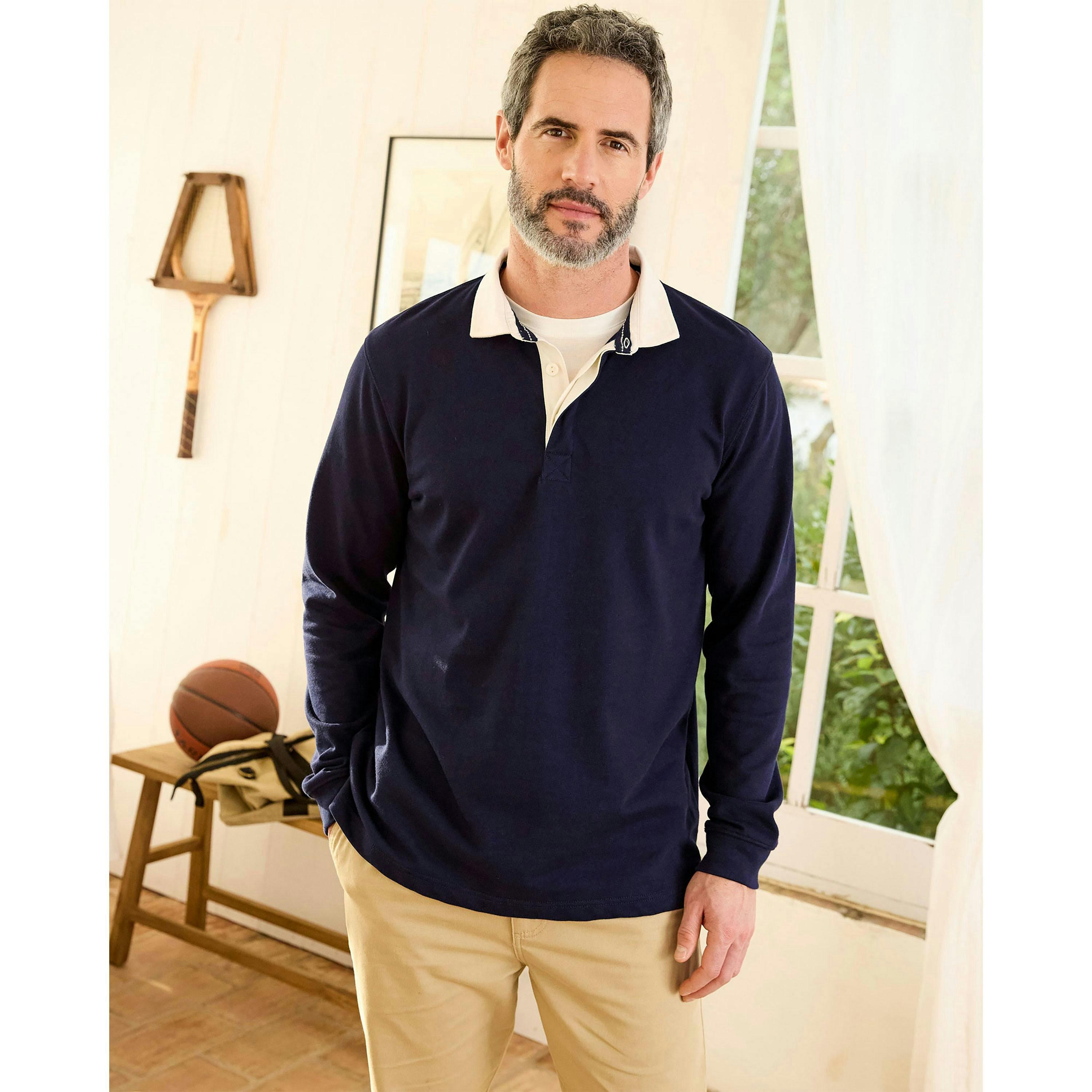 Cotton Traders Heritage Plain Rugby Shirt , view 2 of 4