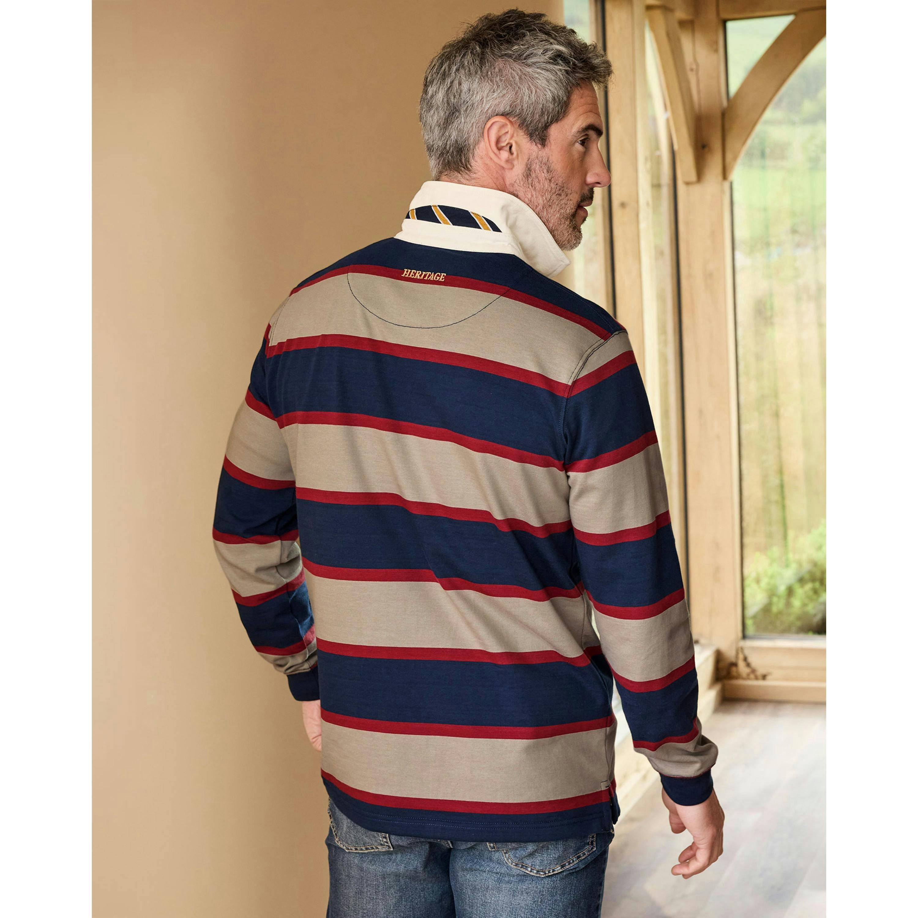 Cotton Traders Heritage Hooped Rugby Shirt , view 3 of 4