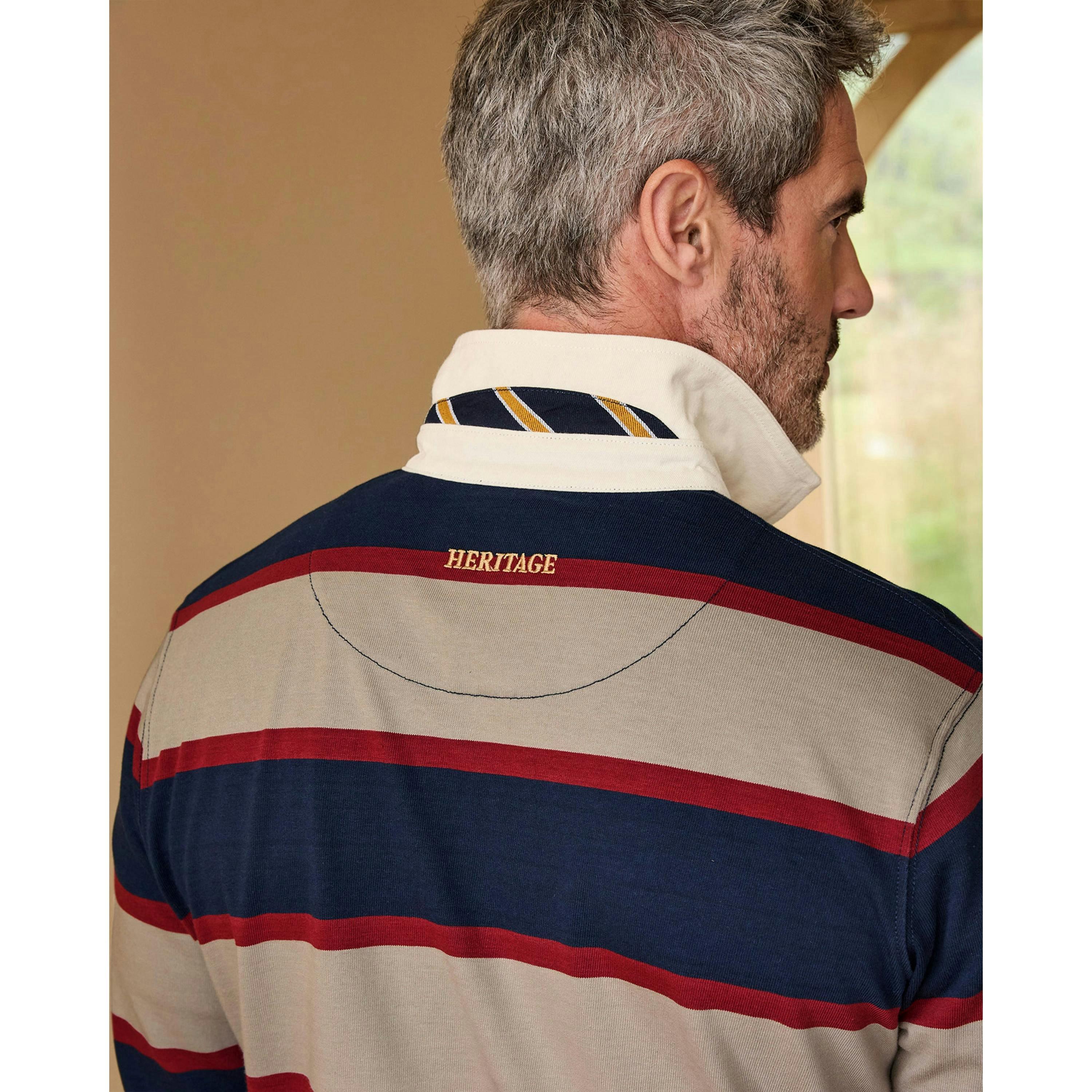 Cotton Traders Heritage Hooped Rugby Shirt , view 4 of 4