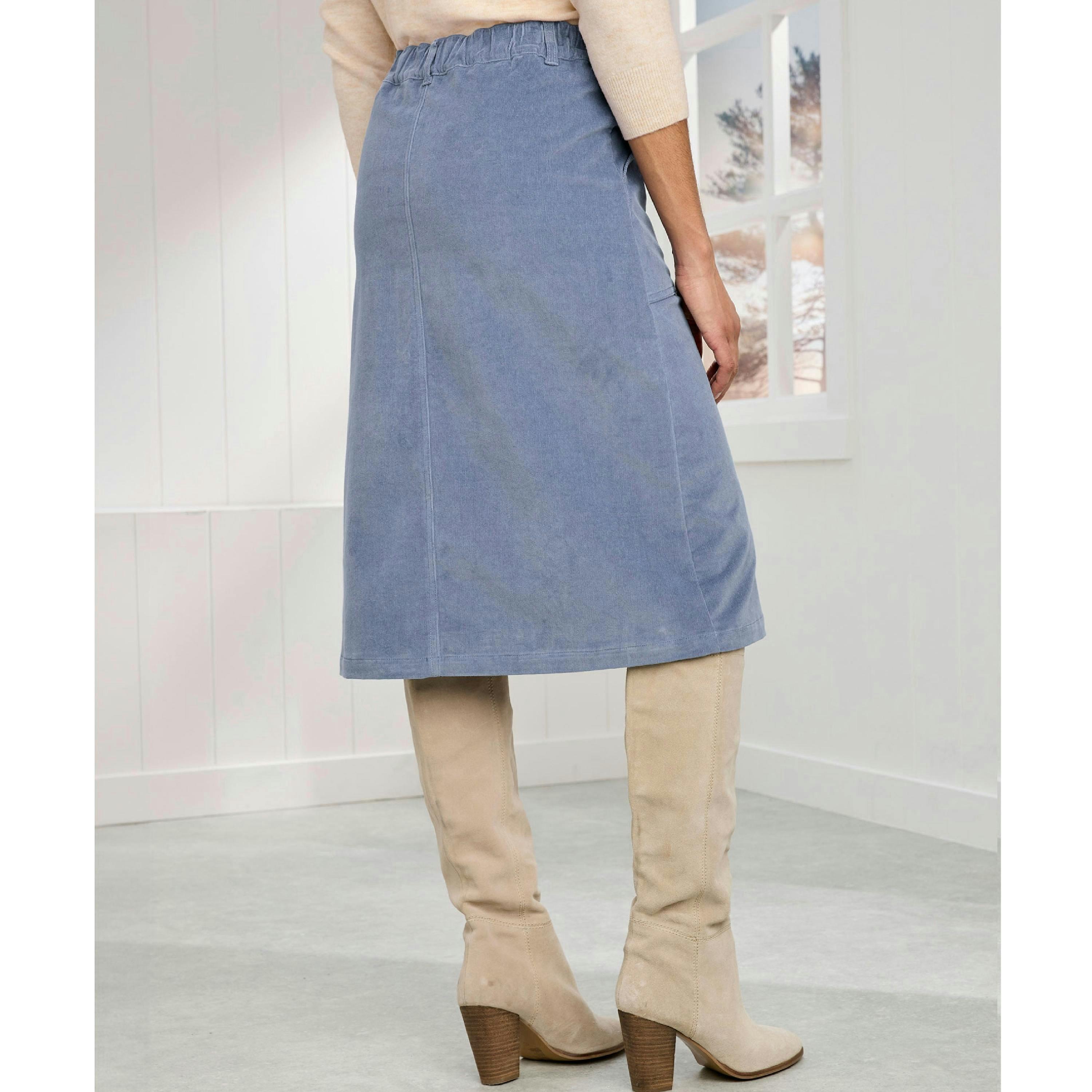 Cotton Traders Stretch Cord Midi Skirt , view 2 of 2