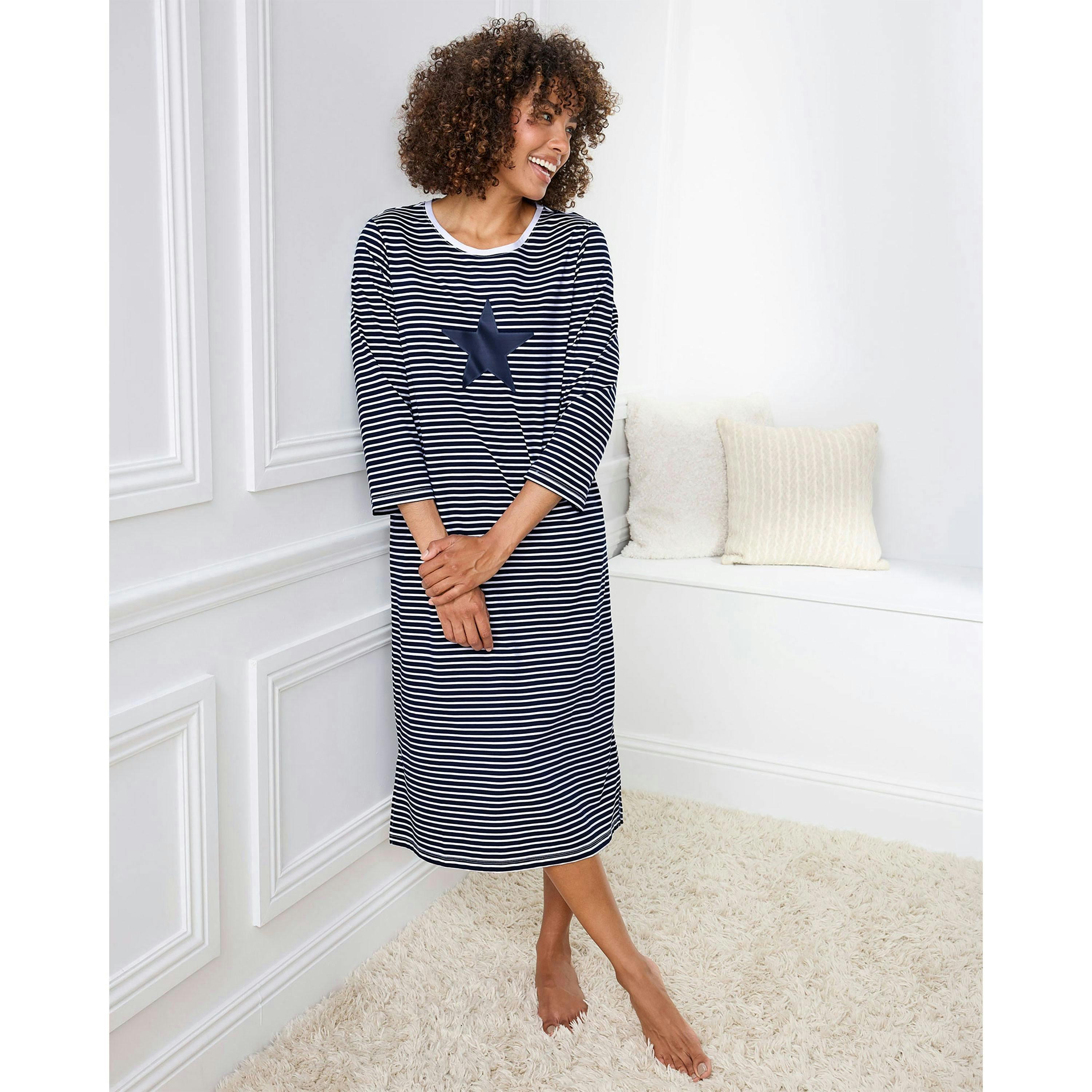 Cotton Traders 2 Pack Cotton 1/2 Sleeve Nightdresses , view 2 of 4
