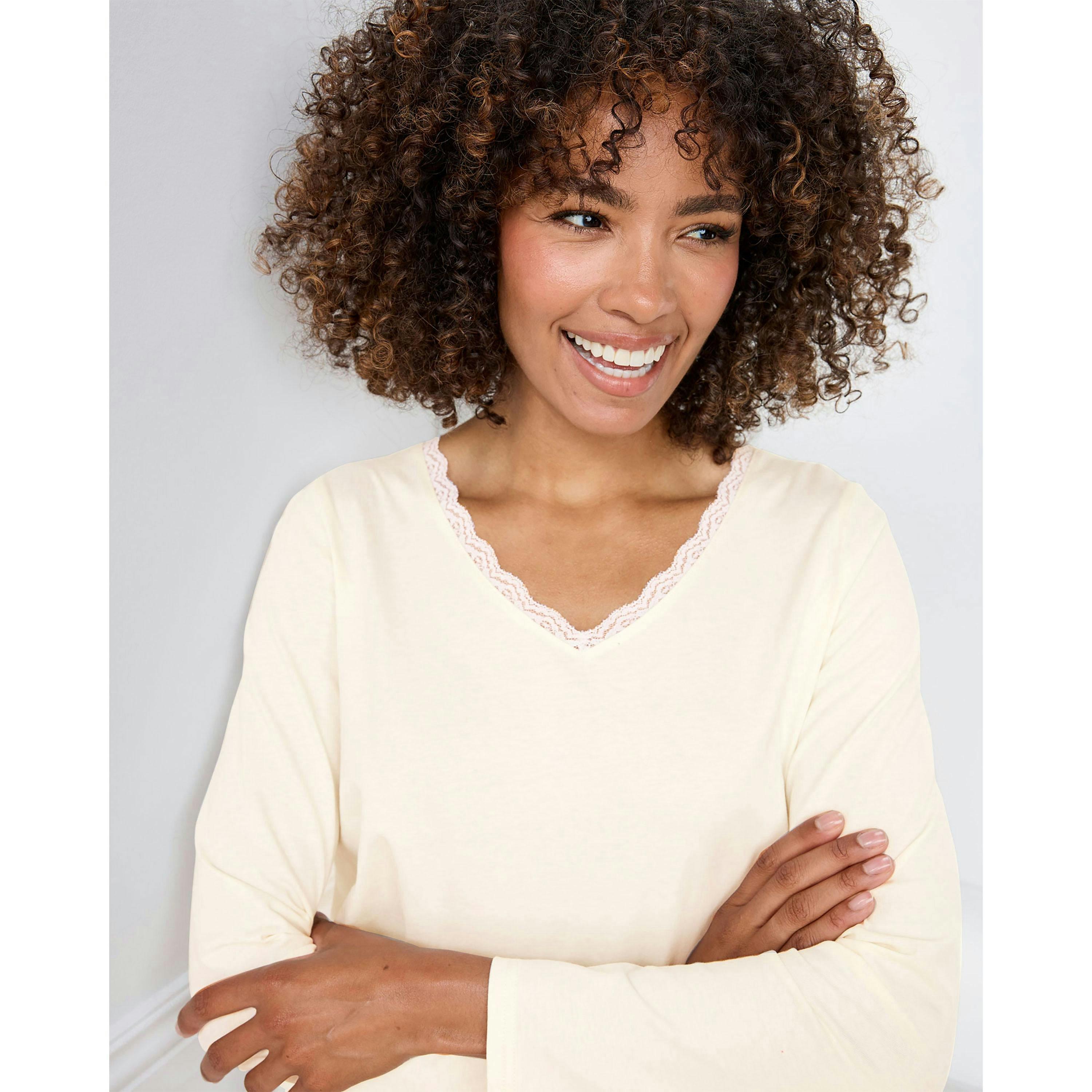 Cotton Traders 2 Pack Cotton Lace Trim Tops , view 4 of 4