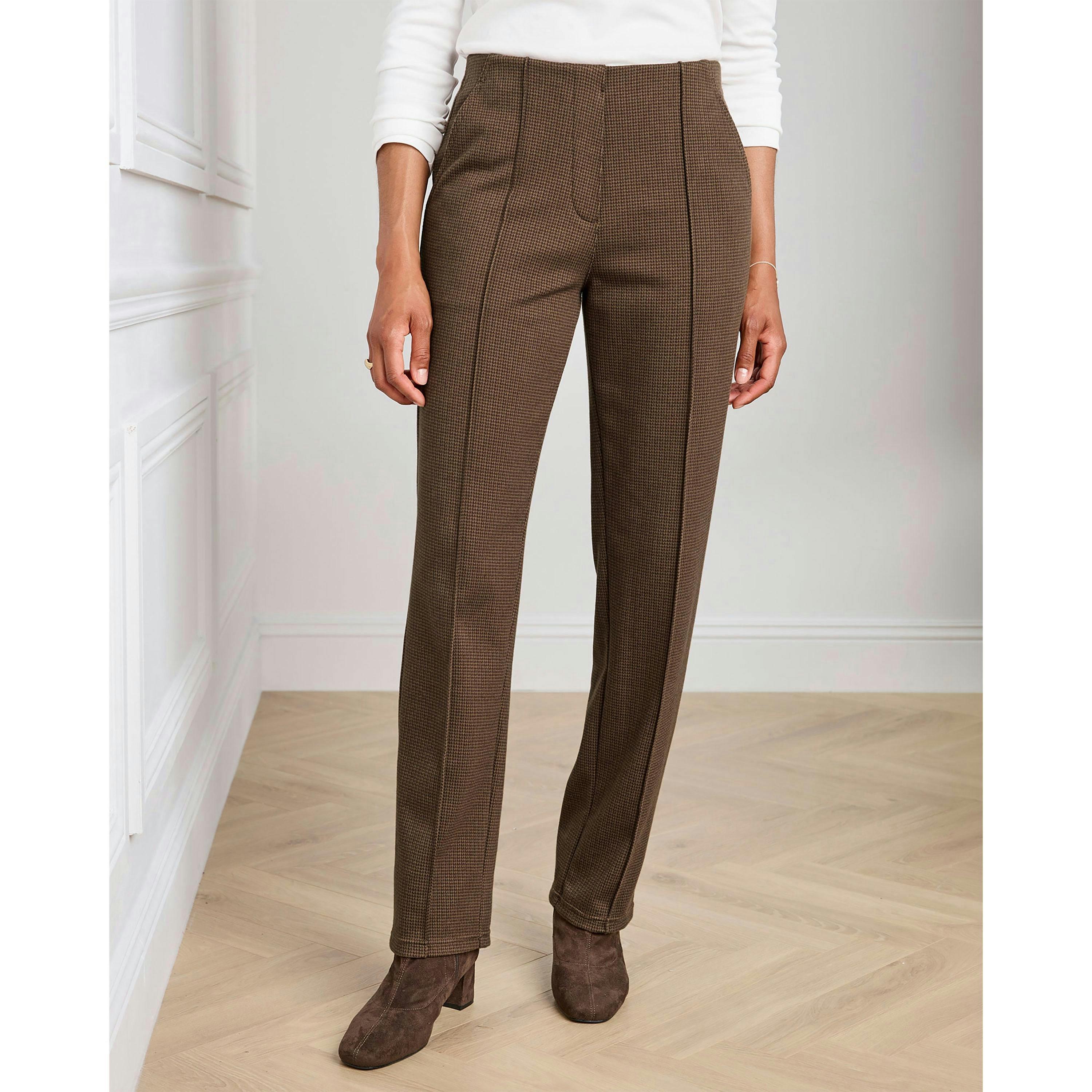 Cotton Traders Pull On Check Jersey Trousers , view 2 of 4