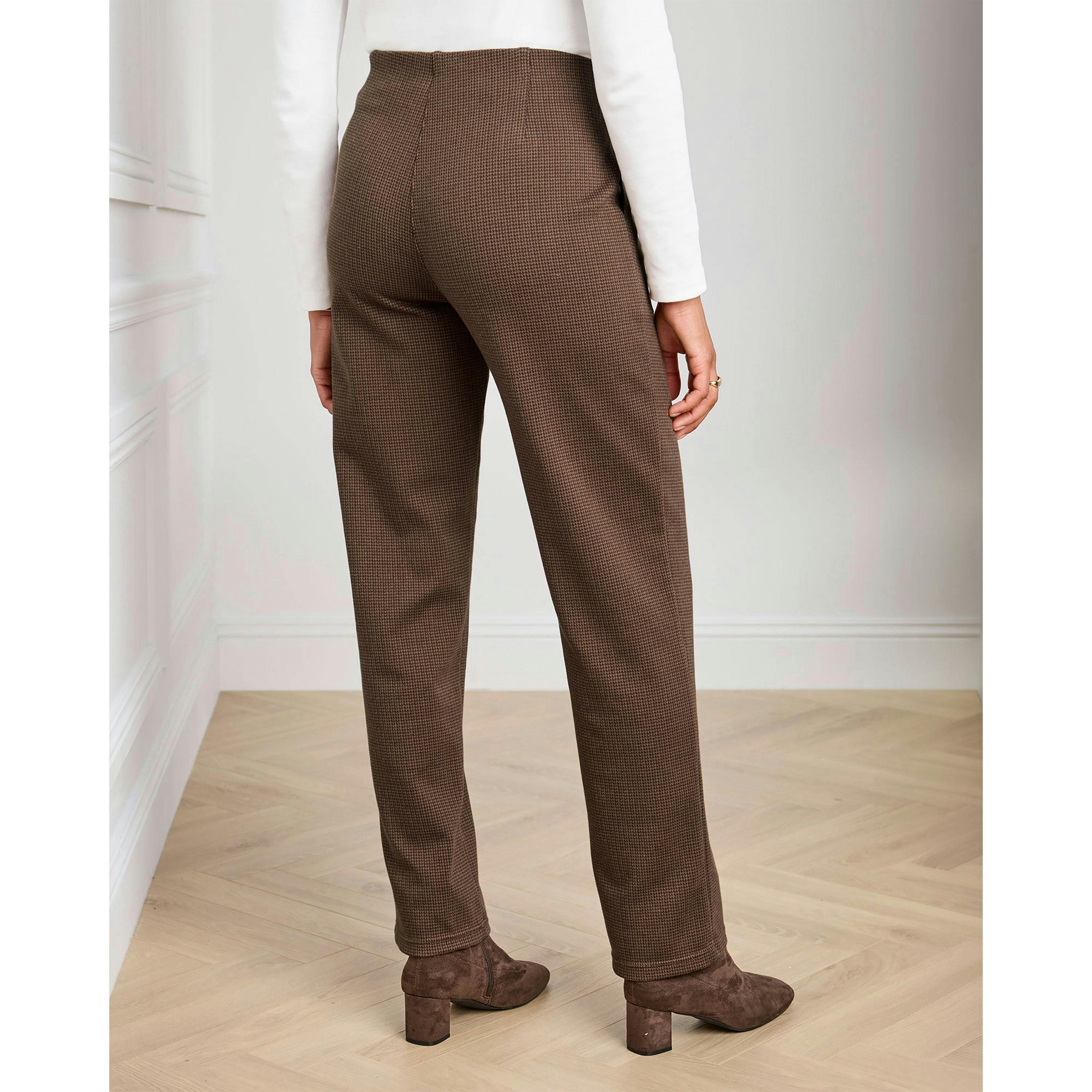 Cotton Traders Pull On Check Jersey Trousers , view 3 of 4