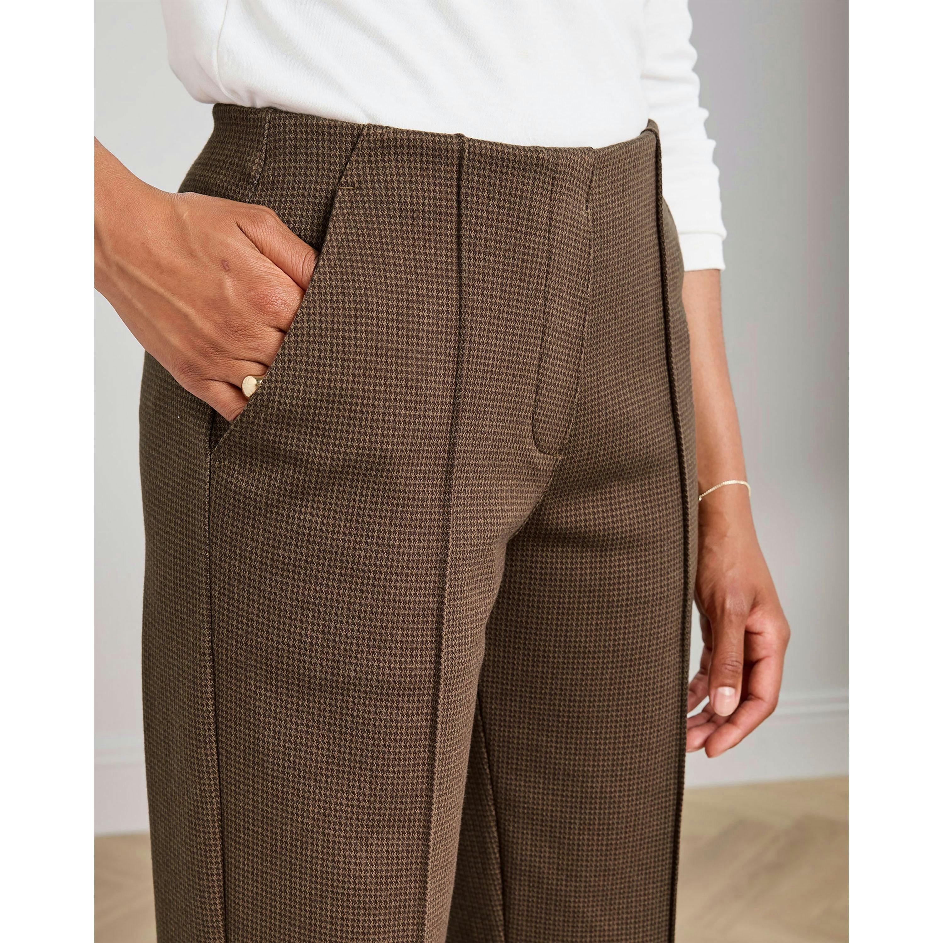 Cotton Traders Pull On Check Jersey Trousers , view 4 of 4