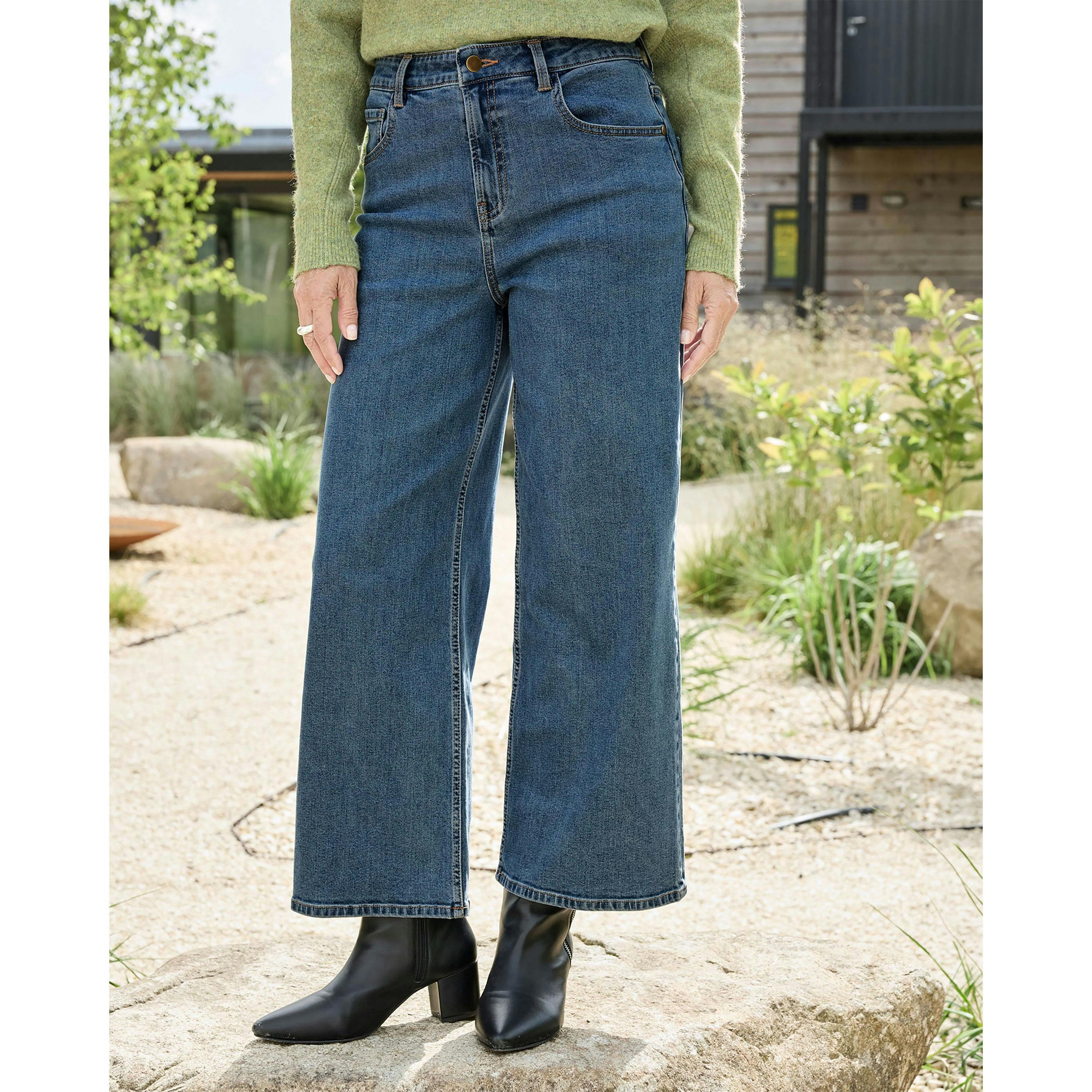 Cotton Traders Ankle Grazer Wide Leg Jeans , view 2 of 4