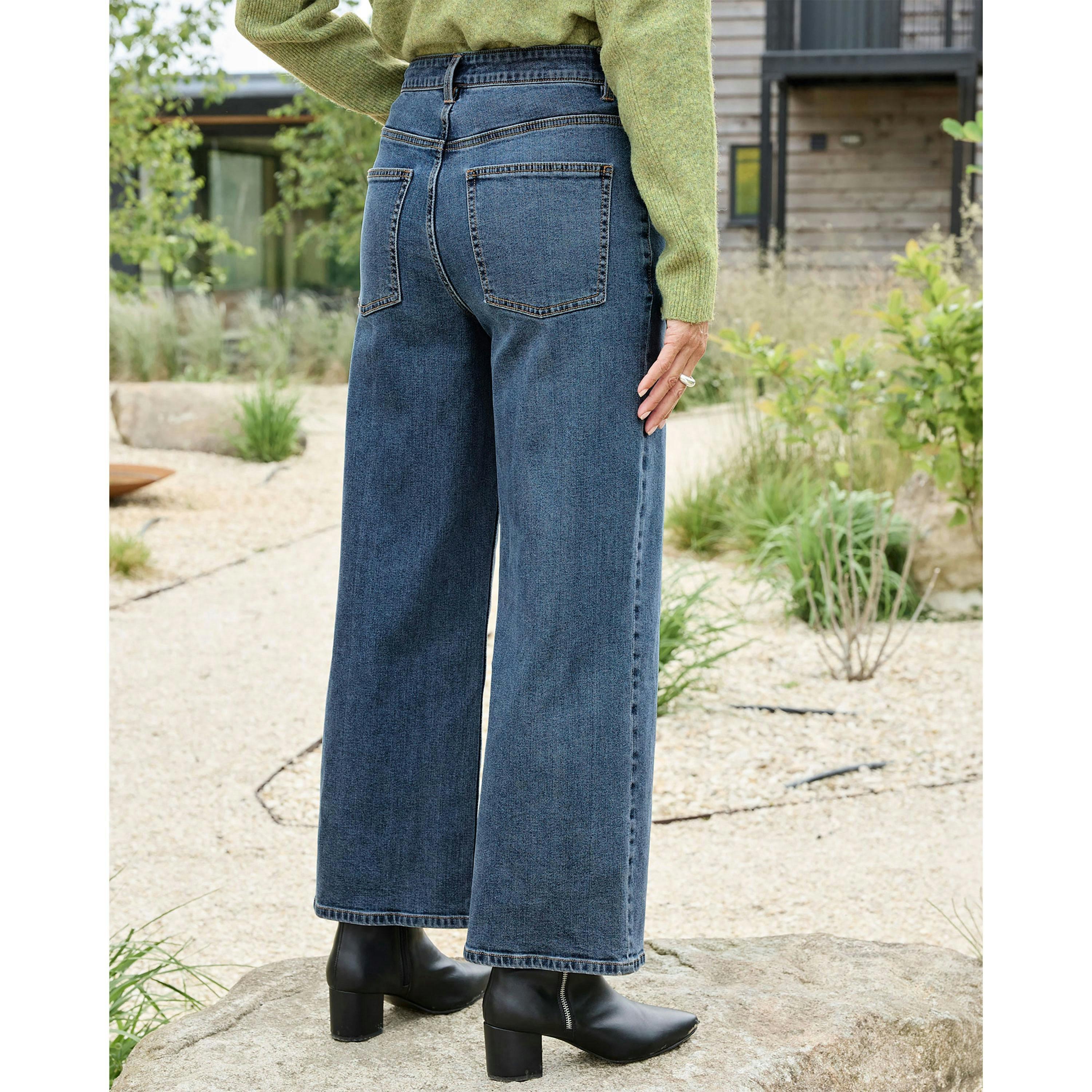 Cotton Traders Ankle Grazer Wide Leg Jeans , view 3 of 4