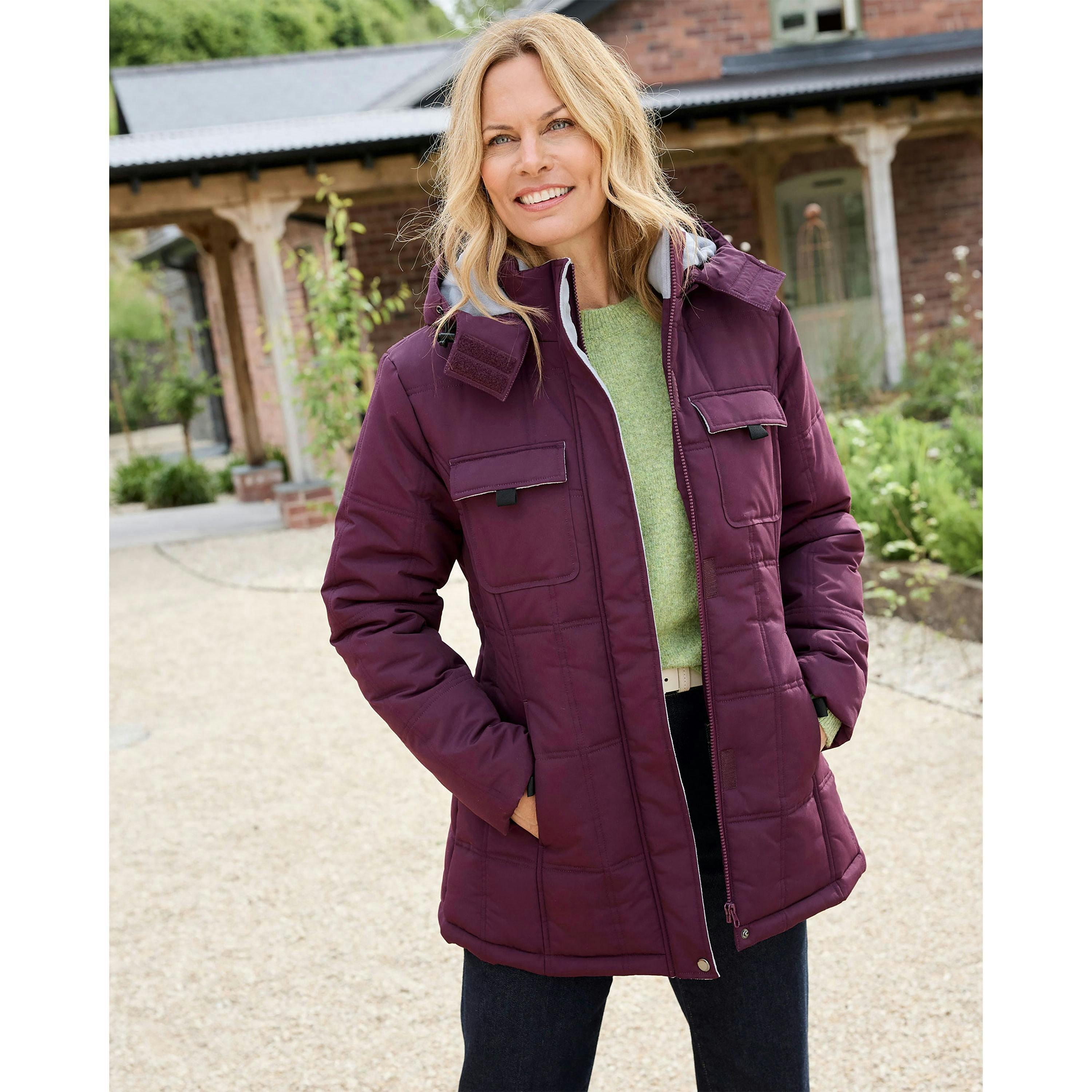 Cotton Traders Short Padded Hooded Coat , view 2 of 4
