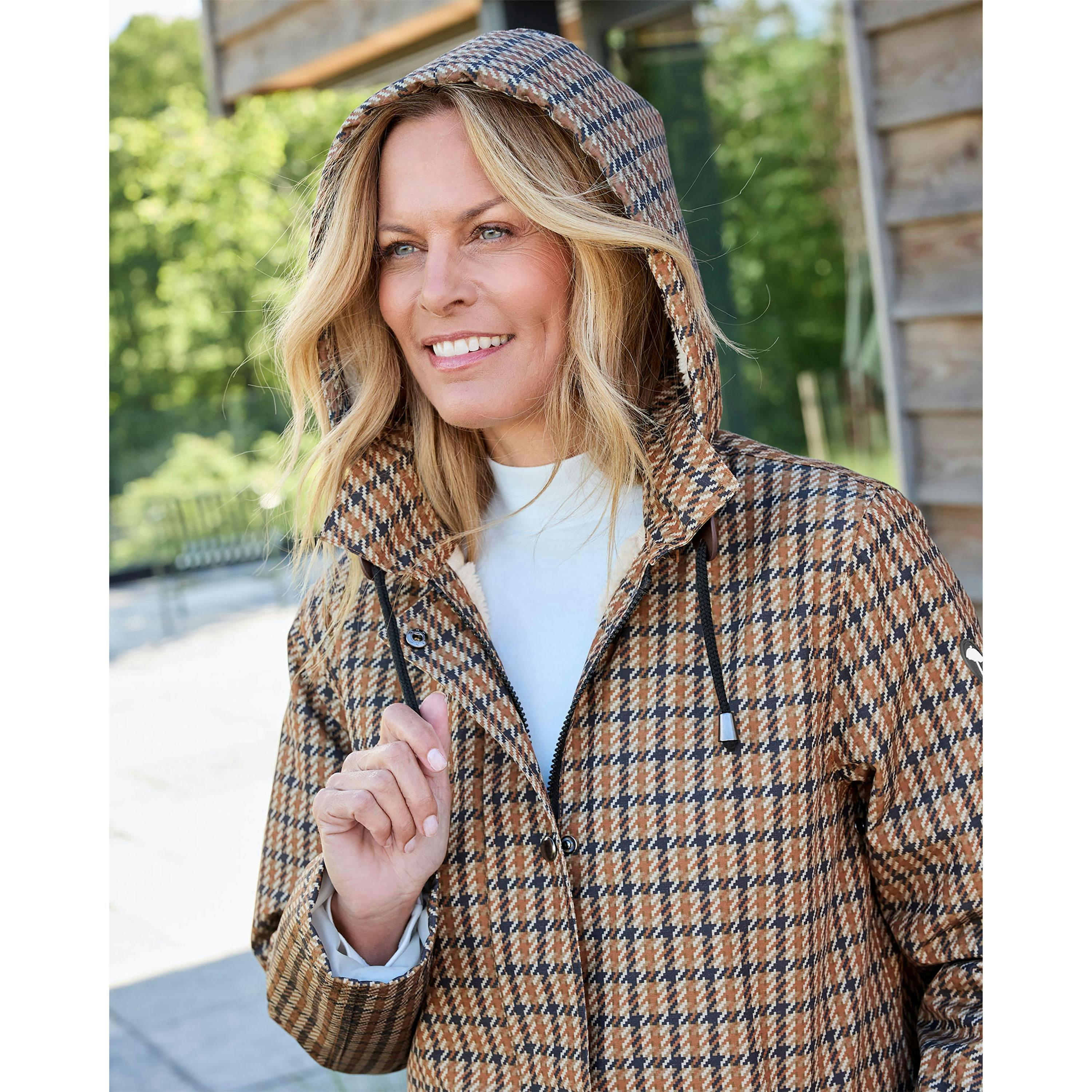 Cotton Traders All Weather Fleece Lined Check Waterproof Coat , view 4 of 4