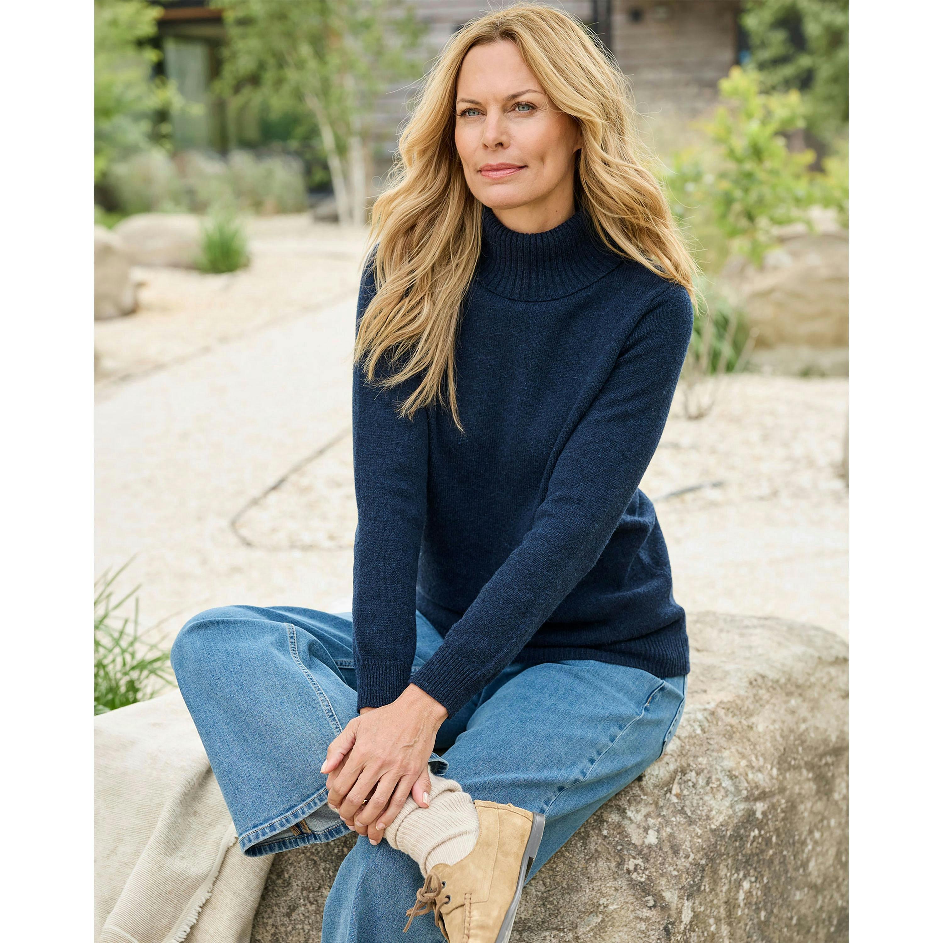 Cotton Traders Lambswool Rich Relaxed Roll Neck Jumper , view 2 of 4