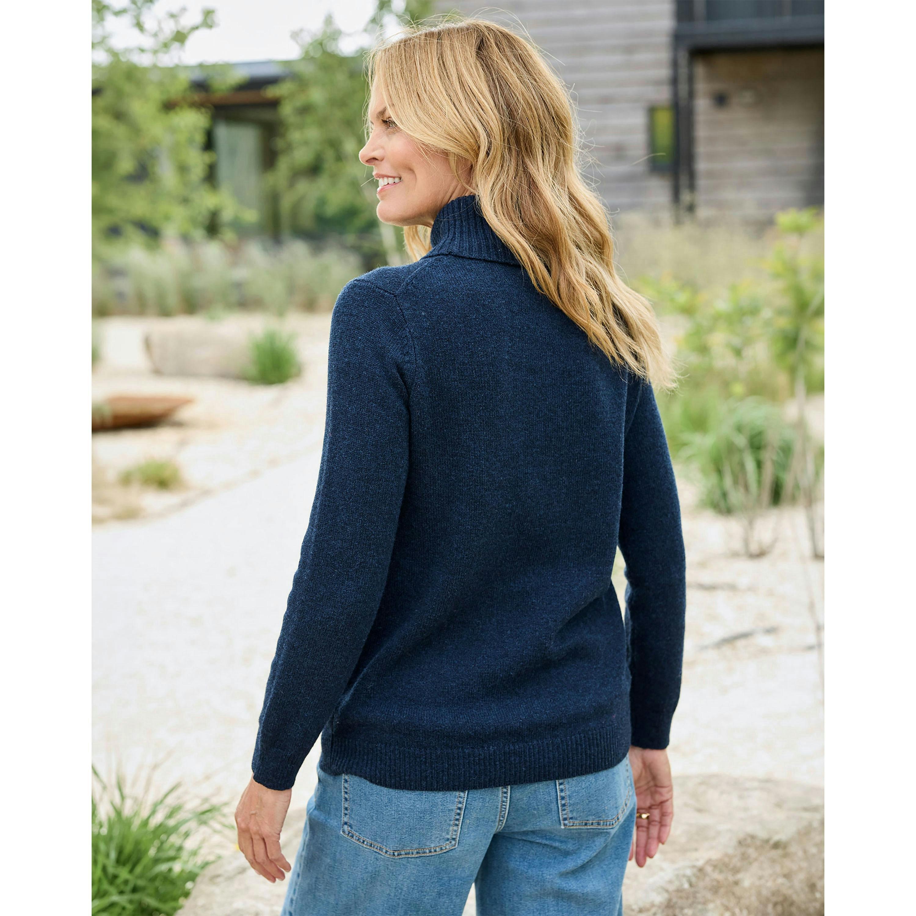 Cotton Traders Lambswool Rich Relaxed Roll Neck Jumper , view 3 of 4