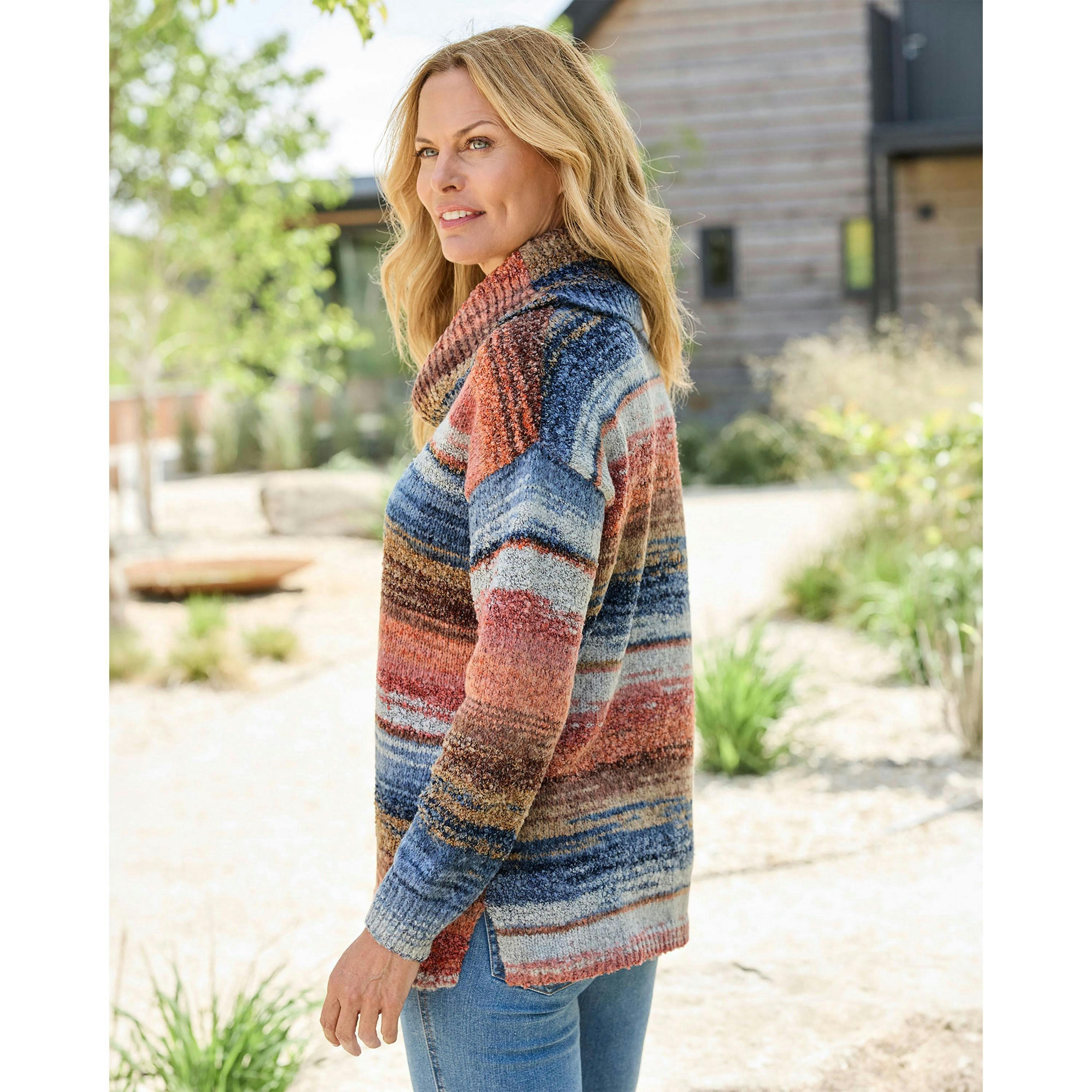 Cotton Traders Stripe Cowl Neck Jumper , view 3 of 4