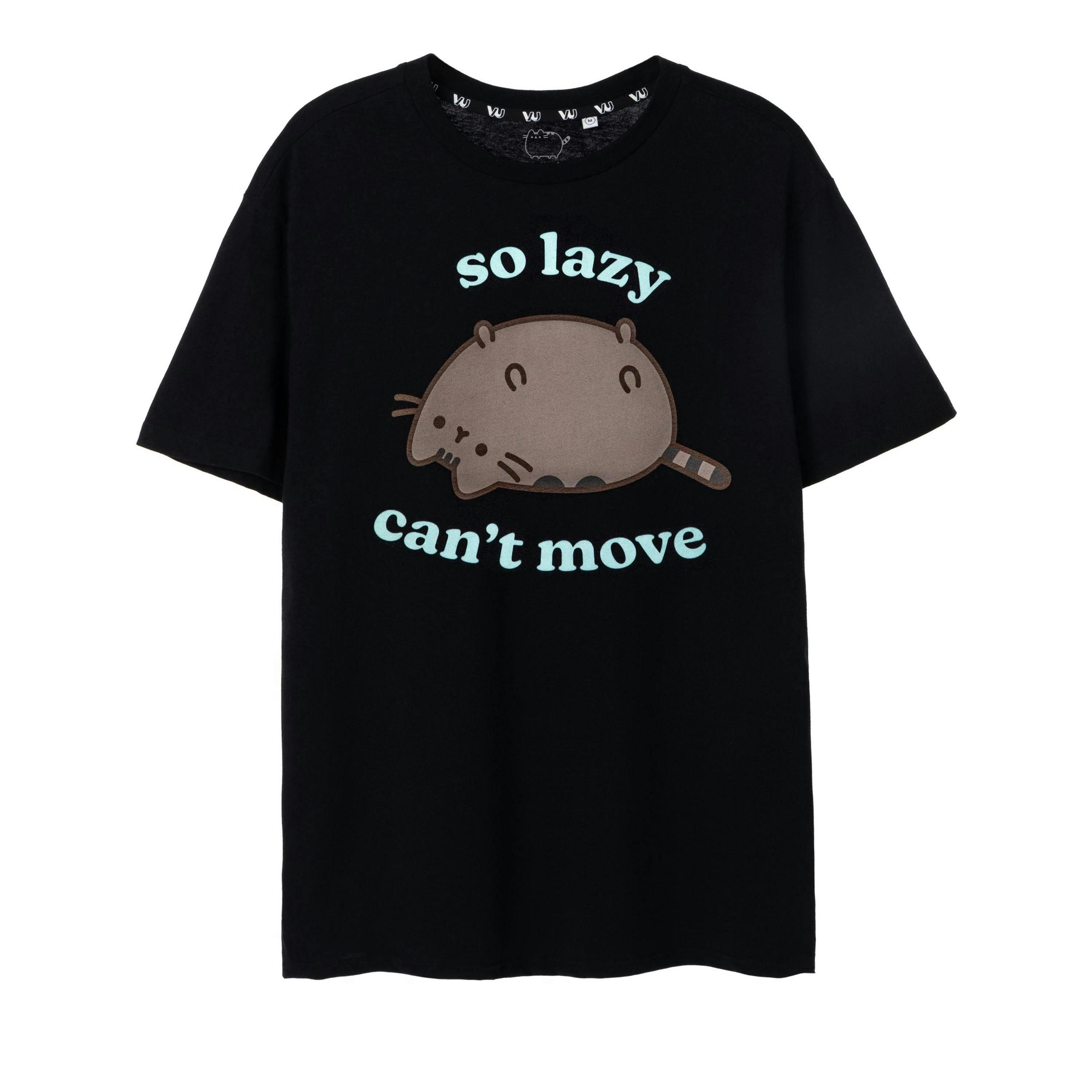 Pusheen Womens Black So Lazy Short Sleeved T-Shirt by Vanilla Underground , view 1 of 1