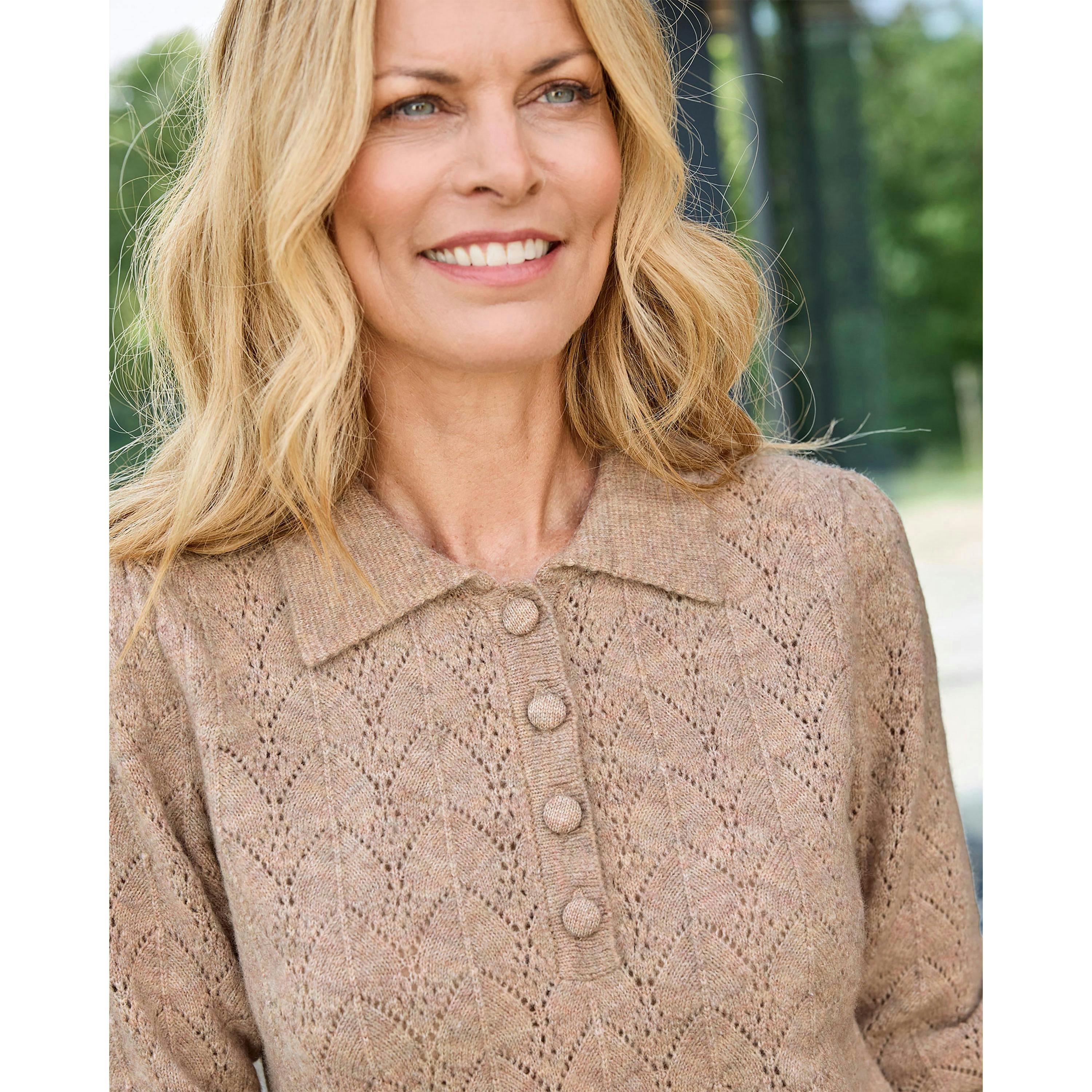 Cotton Traders Collared Pointelle Jumper , view 4 of 4