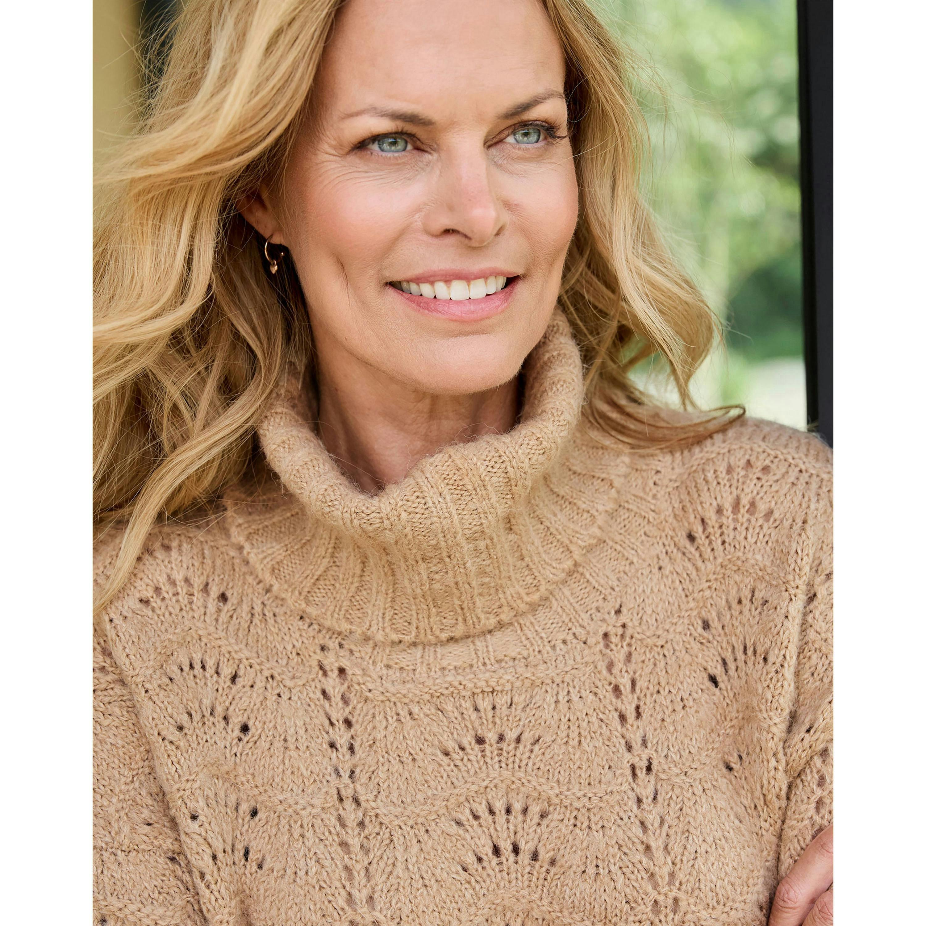 Cotton Traders Pointelle Roll Neck Jumper , view 4 of 4
