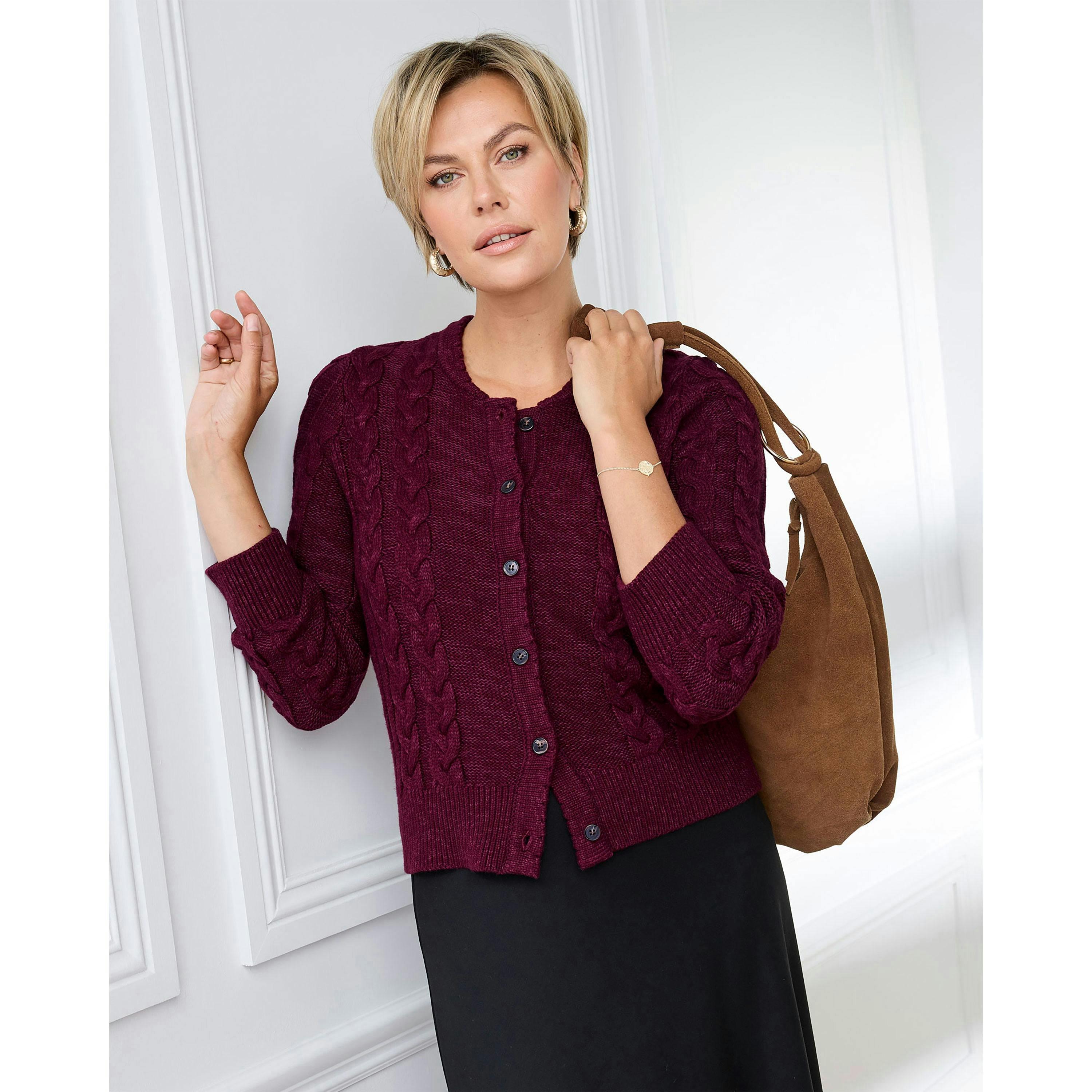 Cotton Traders Cable Cardigan , view 2 of 4