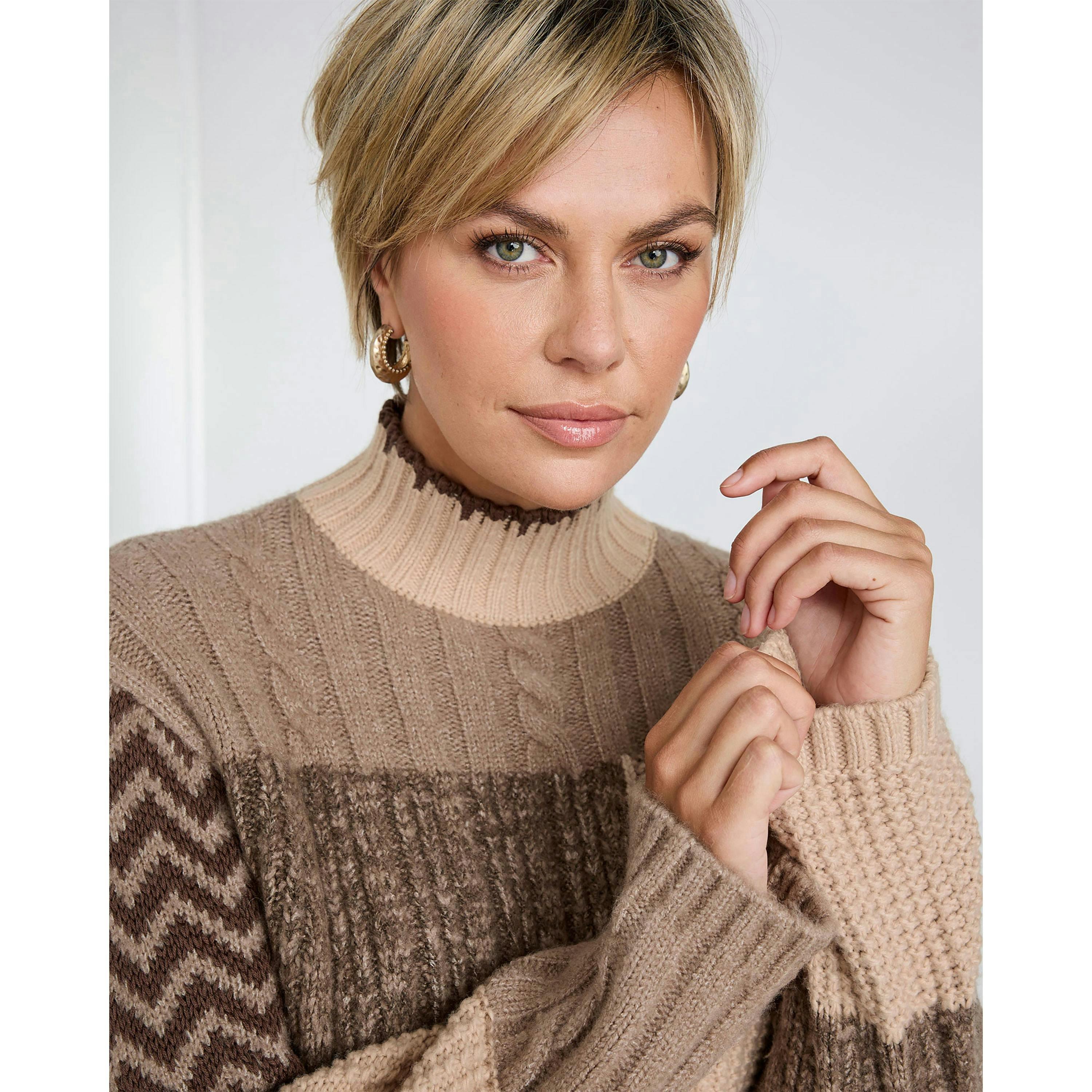 Cotton Traders Turtleneck Patchwork Jumper , view 4 of 4