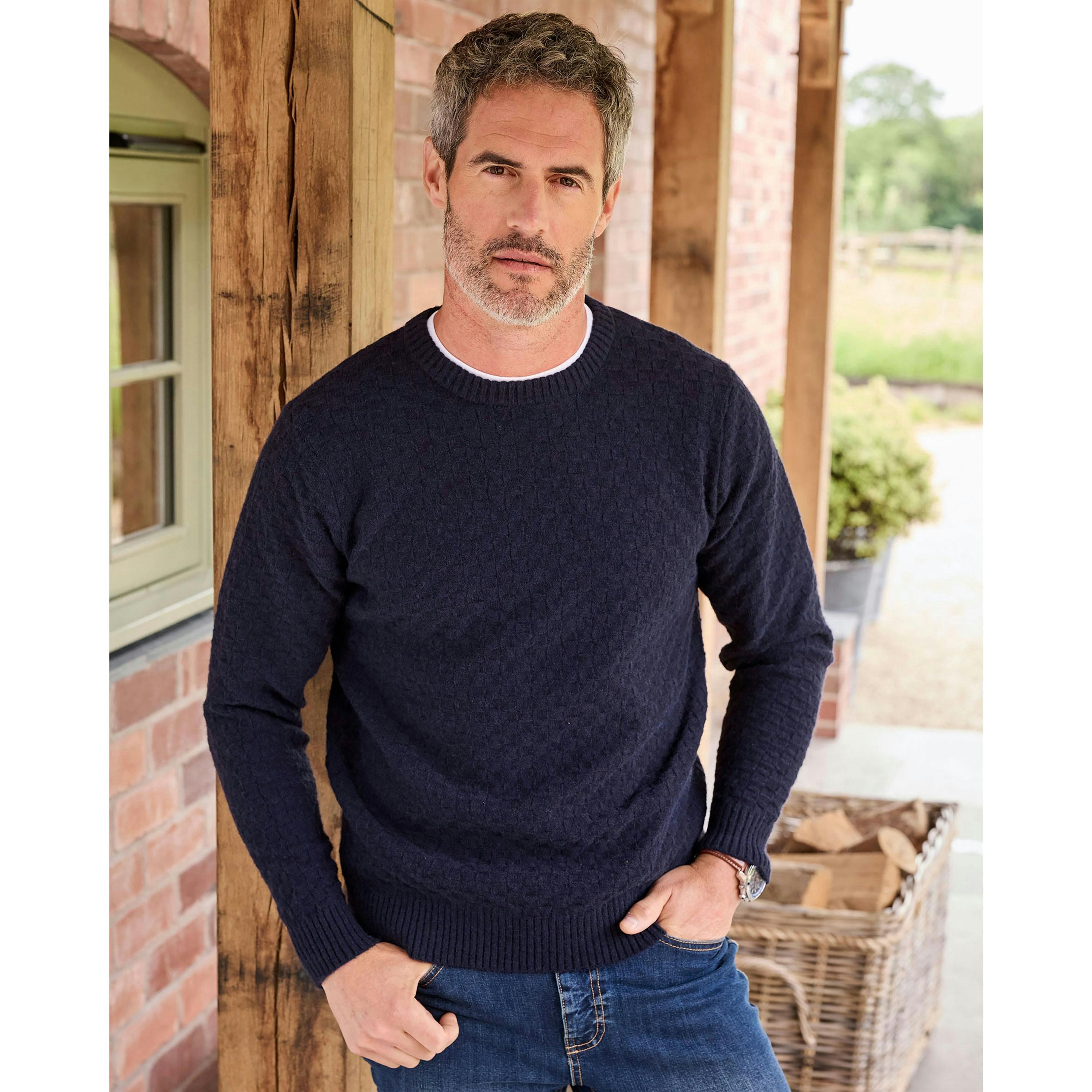 Cotton Traders Textured Basket Stitch Jumper , view 2 of 4