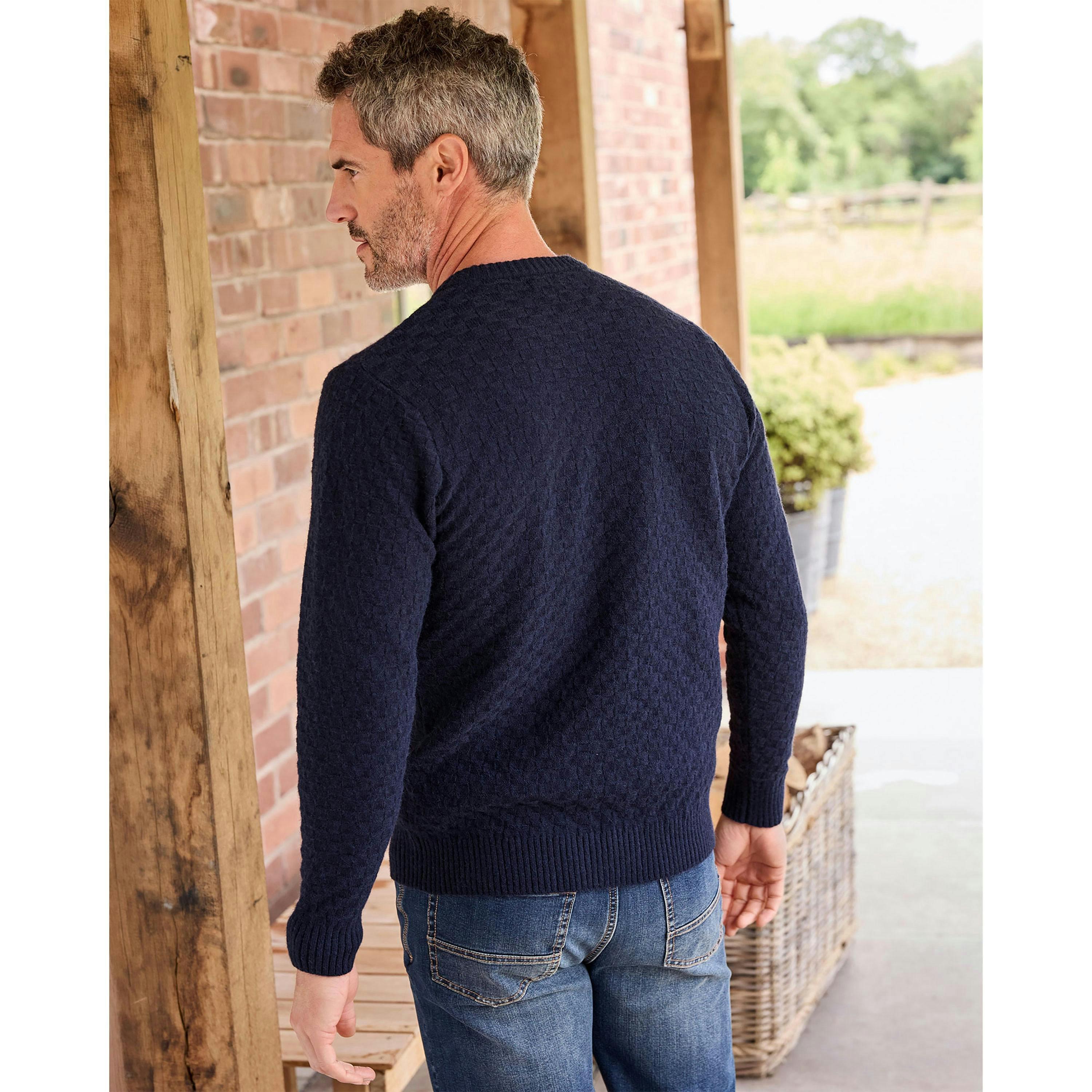 Cotton Traders Textured Basket Stitch Jumper , view 3 of 4
